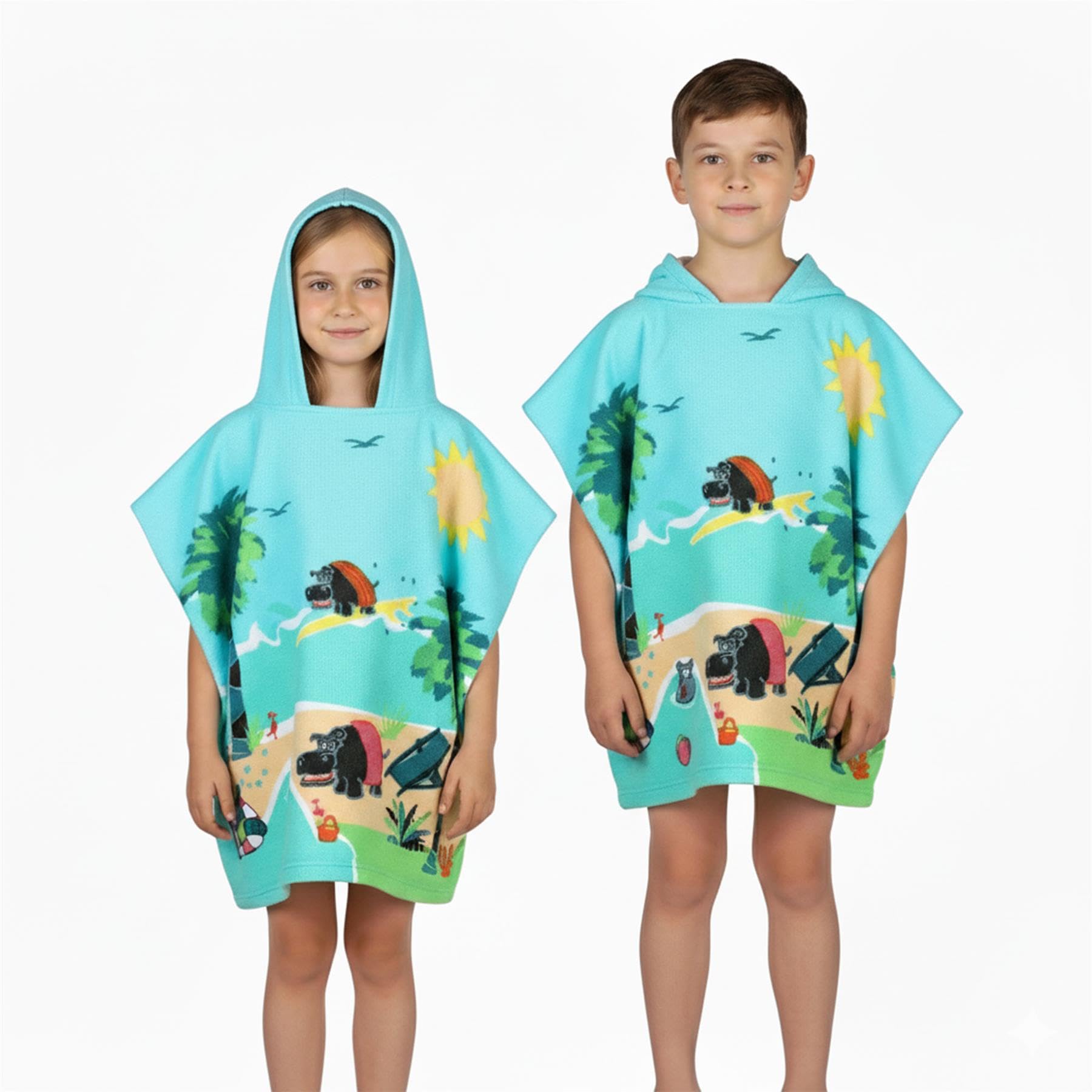 A2Z 4 Kids - Hooded Towel Hippo Beach One Size