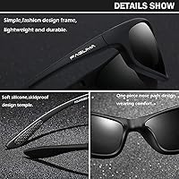 Vista 22 de Gafas de sol deportivas polarizadas para hombres, ciclismo, conducción, pesca, protección UV400 Marco negro mate A2/lente gris