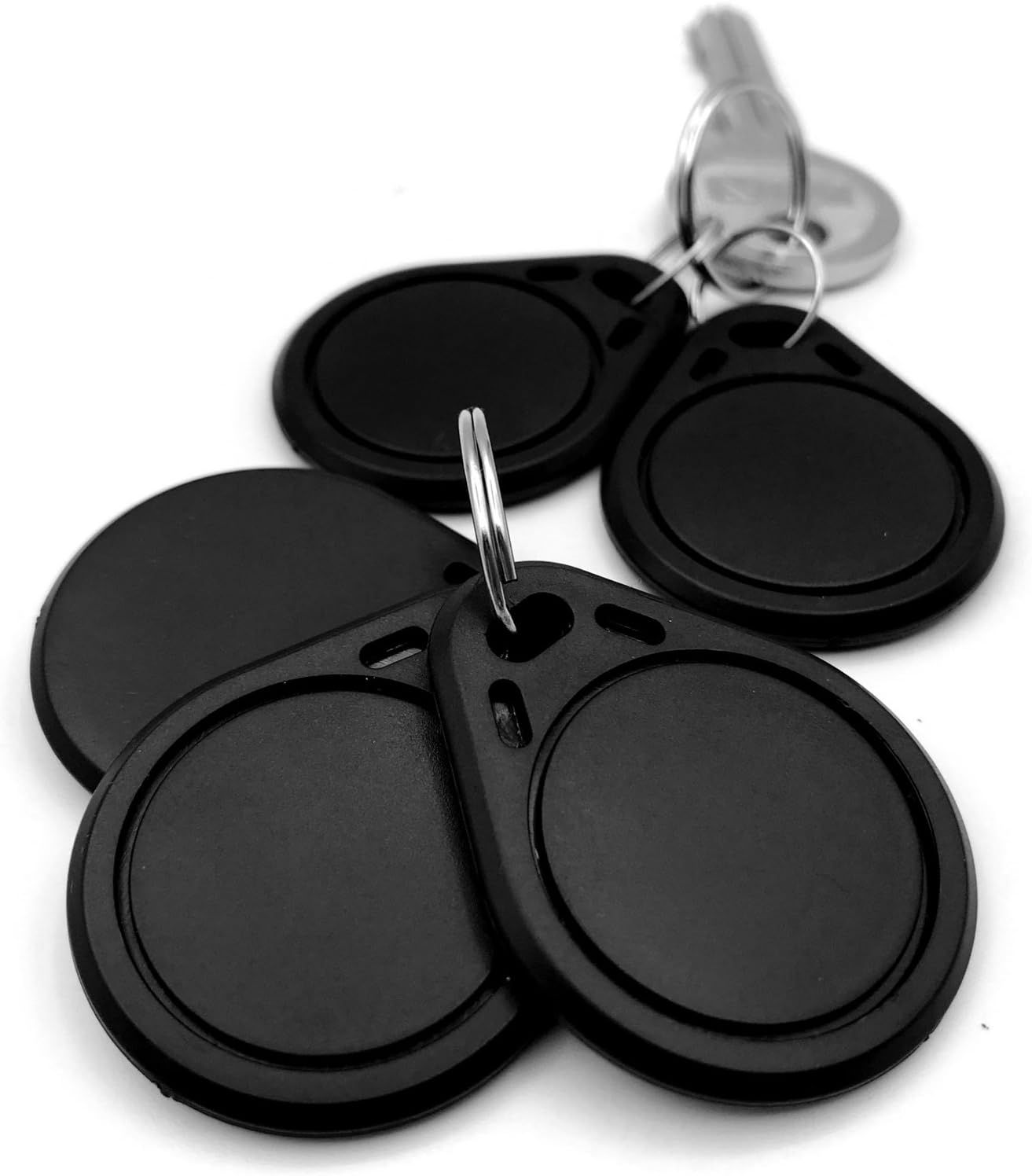 NFC Tags and Key Ring black Black 5 Anhänger