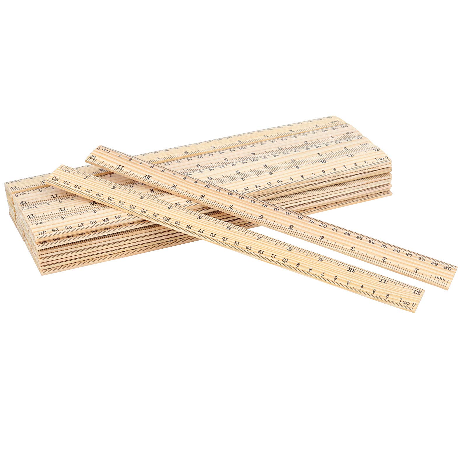 Buy ZOENHOU 72 Pcs 12 Inch Wooden Ruler Bulk, 30cm Premium Rulers with