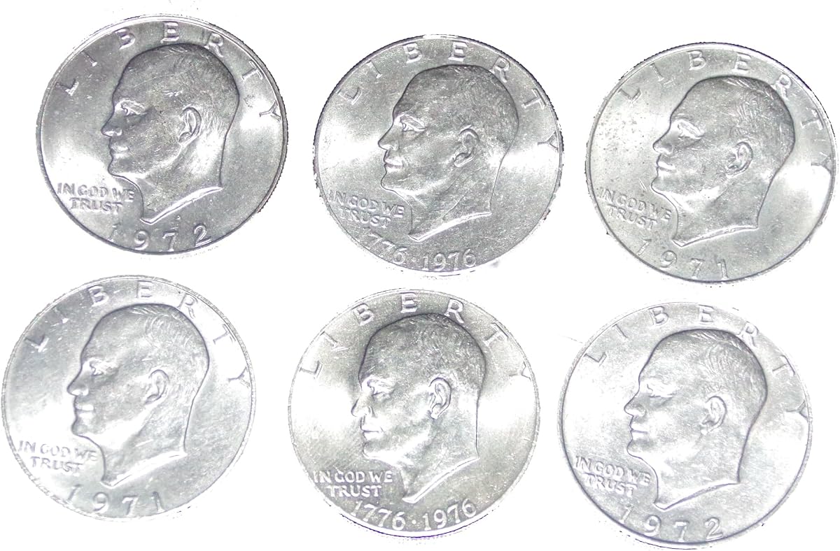 EISENHOWER (IKE) DOLLARS SET OF 6 MIX DATES BETWEEN 1971-1978
