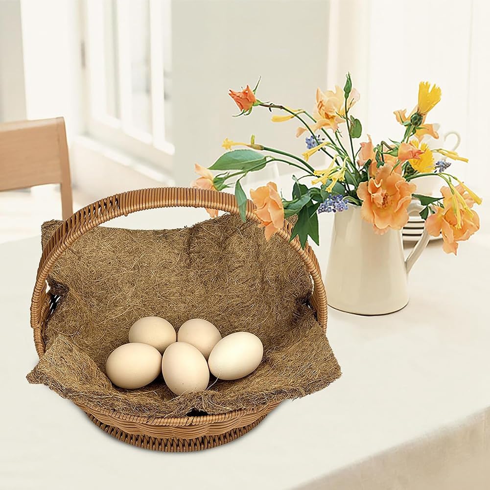 6 Tapis De Nidification Pour Poules 33x33 Cm - Fibre De Coco Doublée - Réutilisable Et Lavable