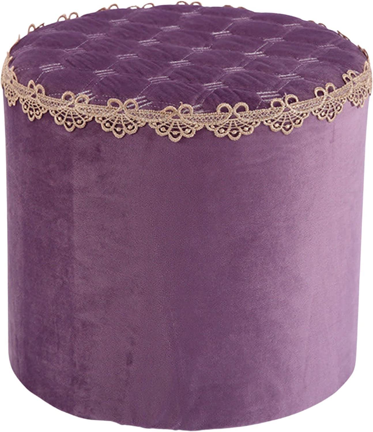 Repose-pieds bas rembourré et empilable en tissu violet 12.6