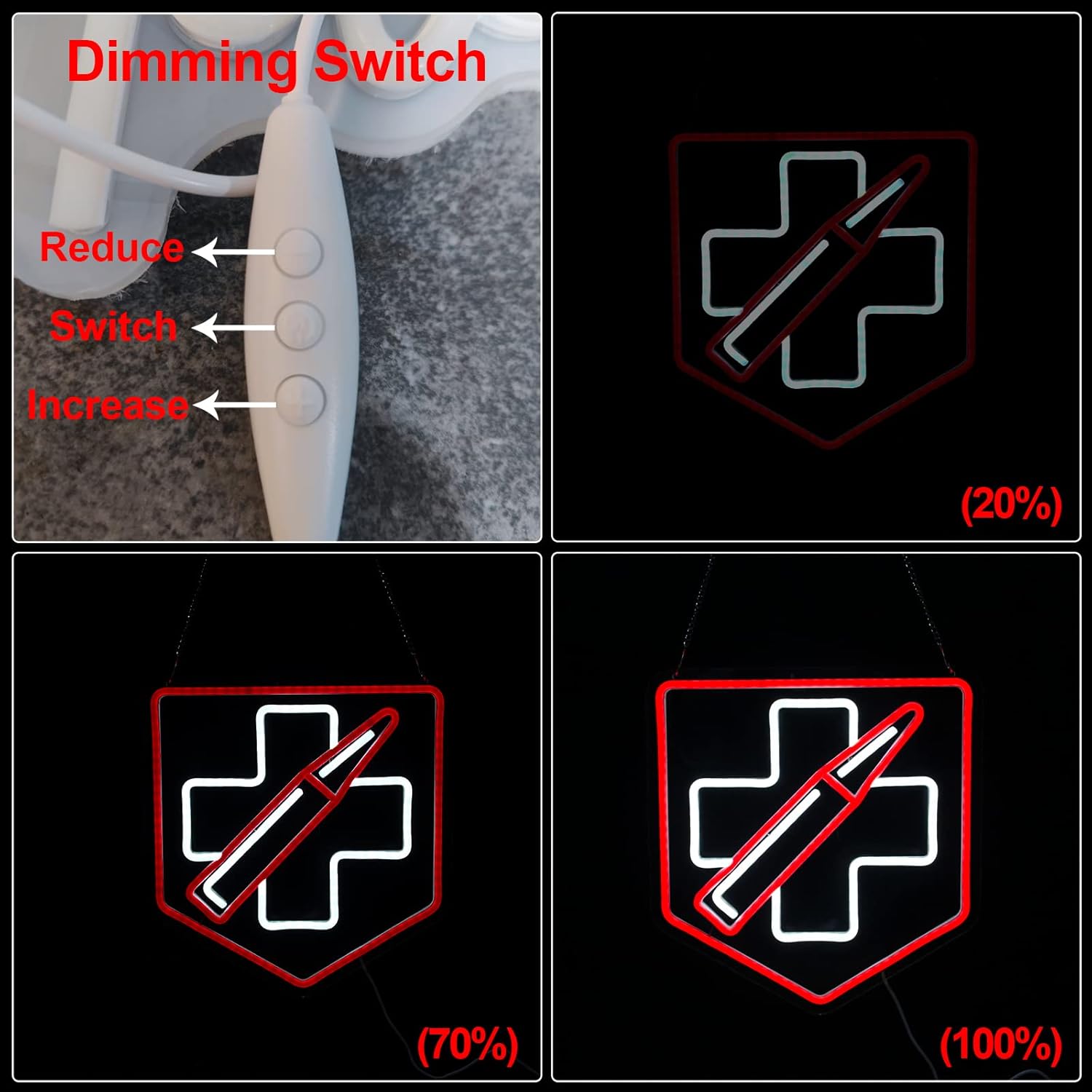 Gaming Neon Sign For Wall Decor Game Room Decorative Neon Signs Red White Hanging Neon Sign For Bedroom Teen Boy Room Decor Led Night Light For Bar Pub Apartment Teen Boy Gifts USB Sign - Image 5