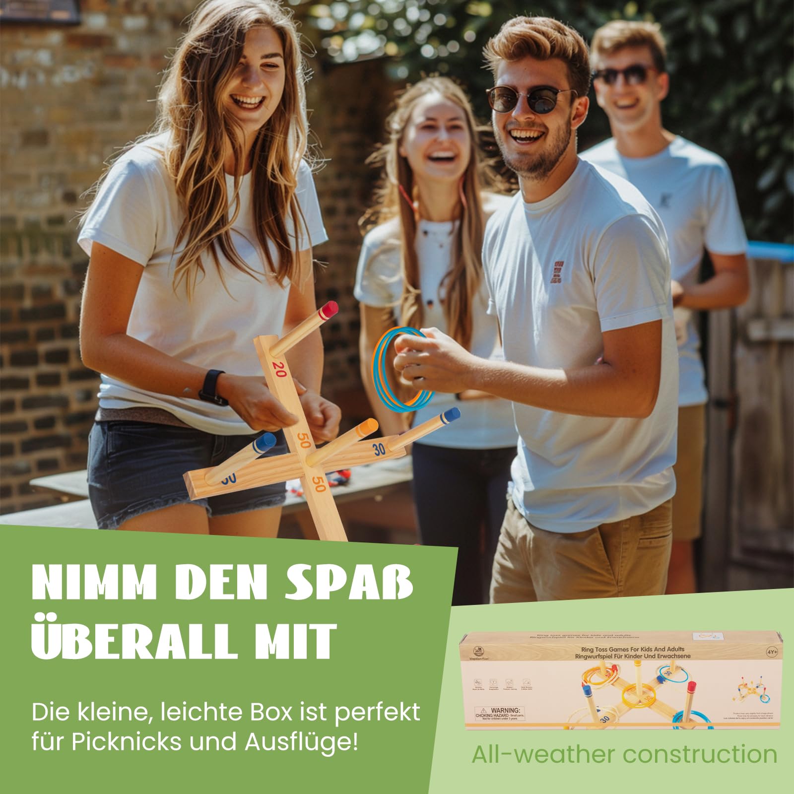 Juego de lanzamiento de anillos para niños – Juegos para exteriores – lanzar el anillo para niños y adultos – Juego de lanzamiento de anillos al aire libre activo para interior y exterior – Incluye