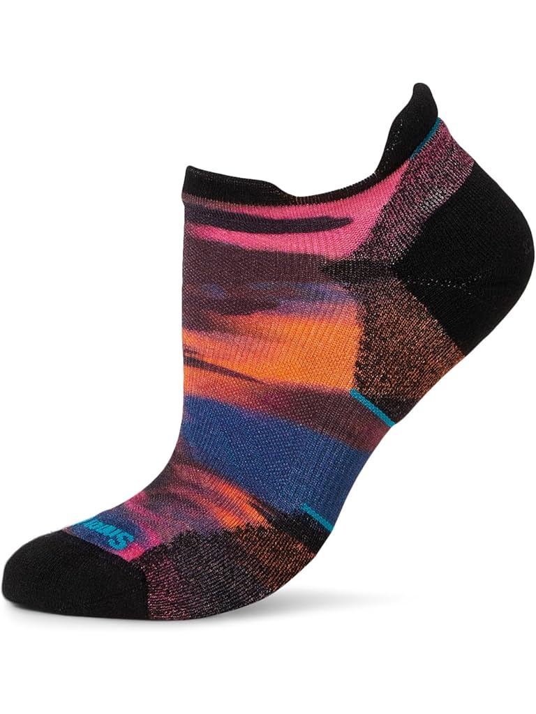 Red Smartwool Run Targeted Cushion Brushed Print Low Ankle Socks