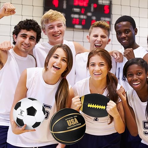 Miniatura 6 de Sratte Juego deportivo de 3 pelotas deportivas que incluye tamaño oficial de fútbol, baloncesto, fútbol con bomba y bolsa de transporte para niños y