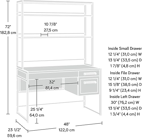 Miniatura 3 de Sauder Briarbrook - Escritorio de madera para computadora con gabinete en roble barril
