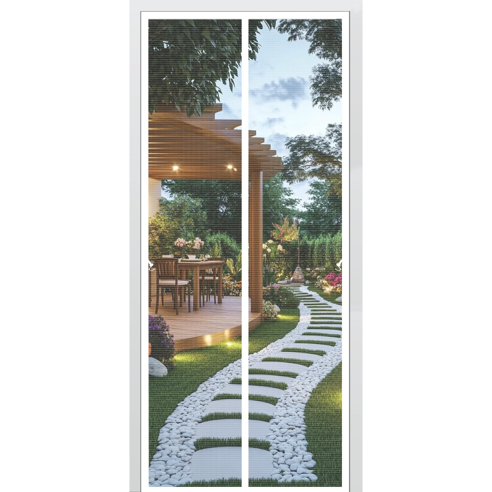 Moustiquaire 160 x 224 cm pour porte rideau magnétique blanc anti moustique
