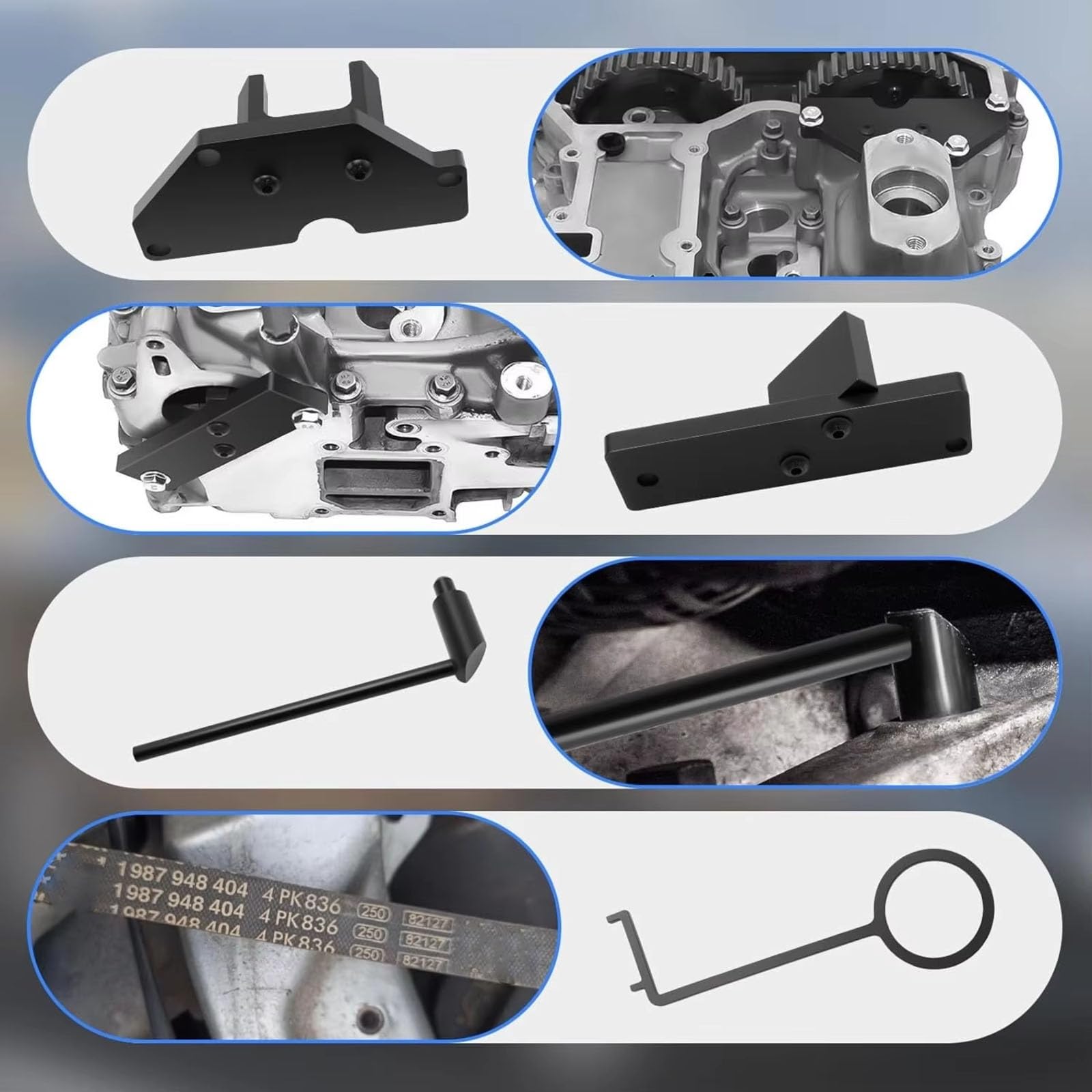 Compatible con Opel para Grandland para Crossland X J-0109-2D Vehículos Kit Herramientas para Árbol Levas Cadena Distribución De Motor Herramienta Calado Motor