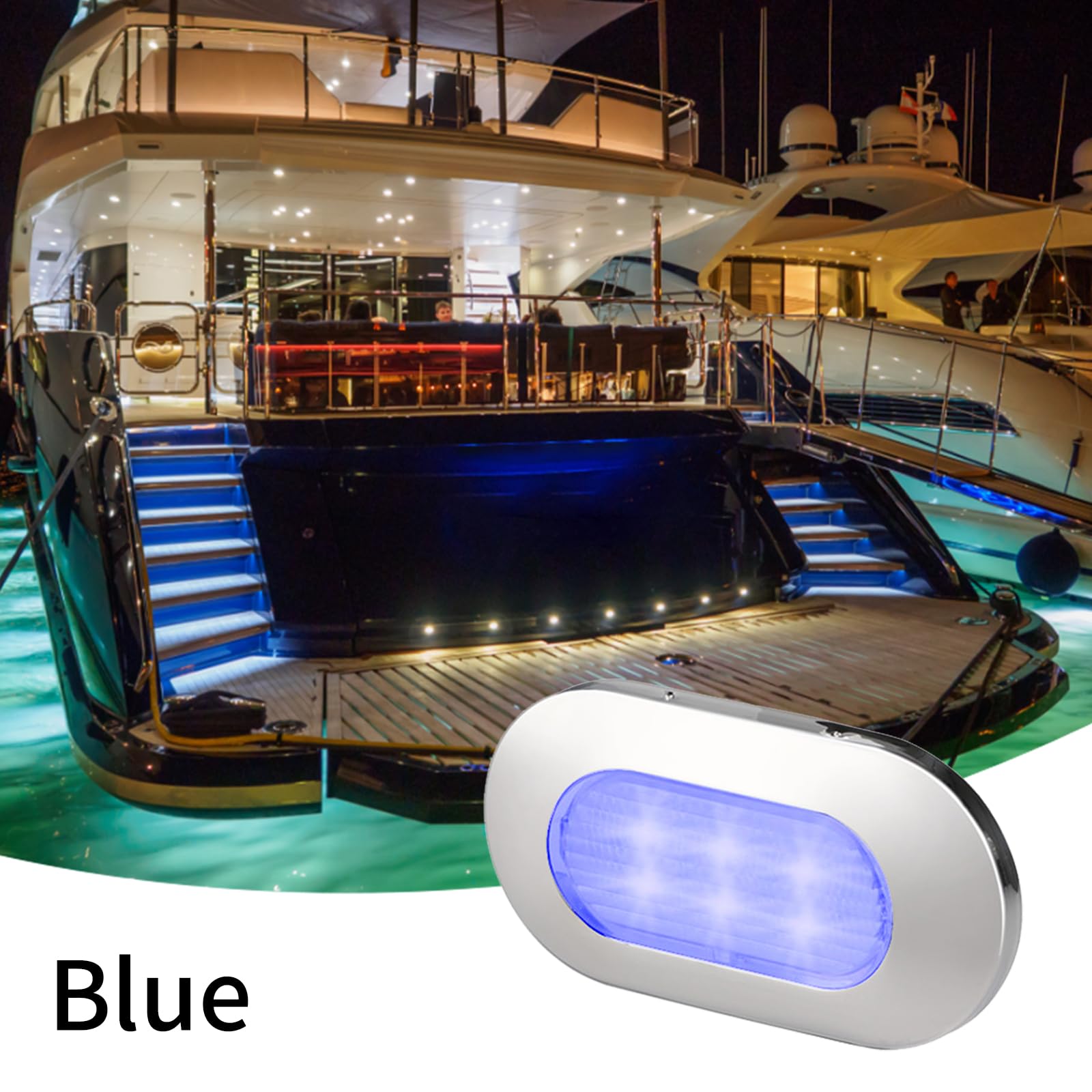 Courtesy Step 12V LED Step Lights 2x 12V Blue LED Courtesy Step Lights – Compact ...