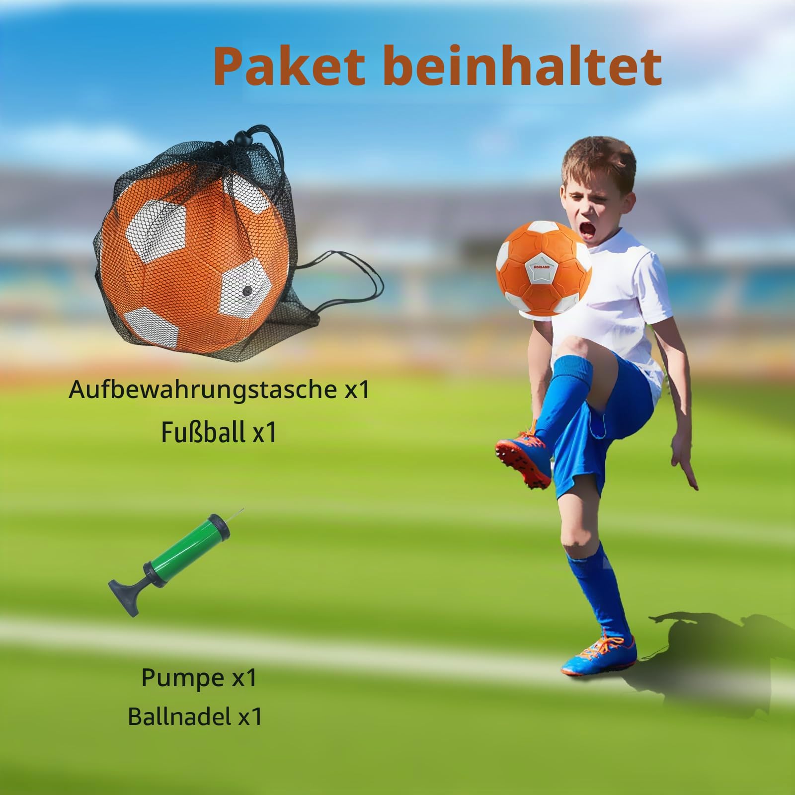 Curve Ball Fussball, Fußball Kinder Größe 4, Softball Football für Drinnen und Draußen, Leichte Kurveball in 20cm, Geschenk für Jungen ab 6 7 8 Jahre, inkl. Pumpe