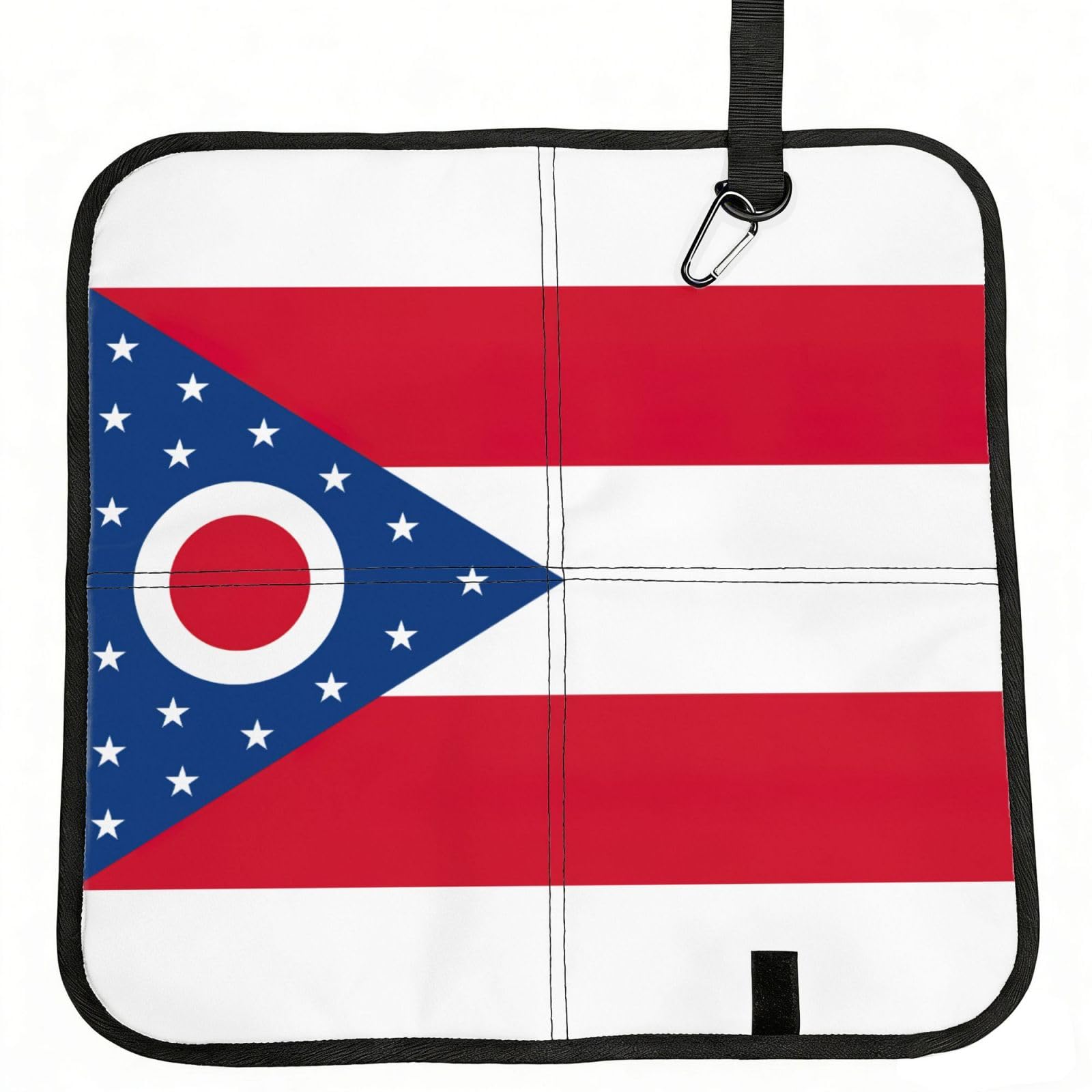 bghdfa Ohio State Flag Print Outdoor Sitting Mat Waterproof Oxford Cloth Seat Cushion Folding Foam Camping Seat For Picnic