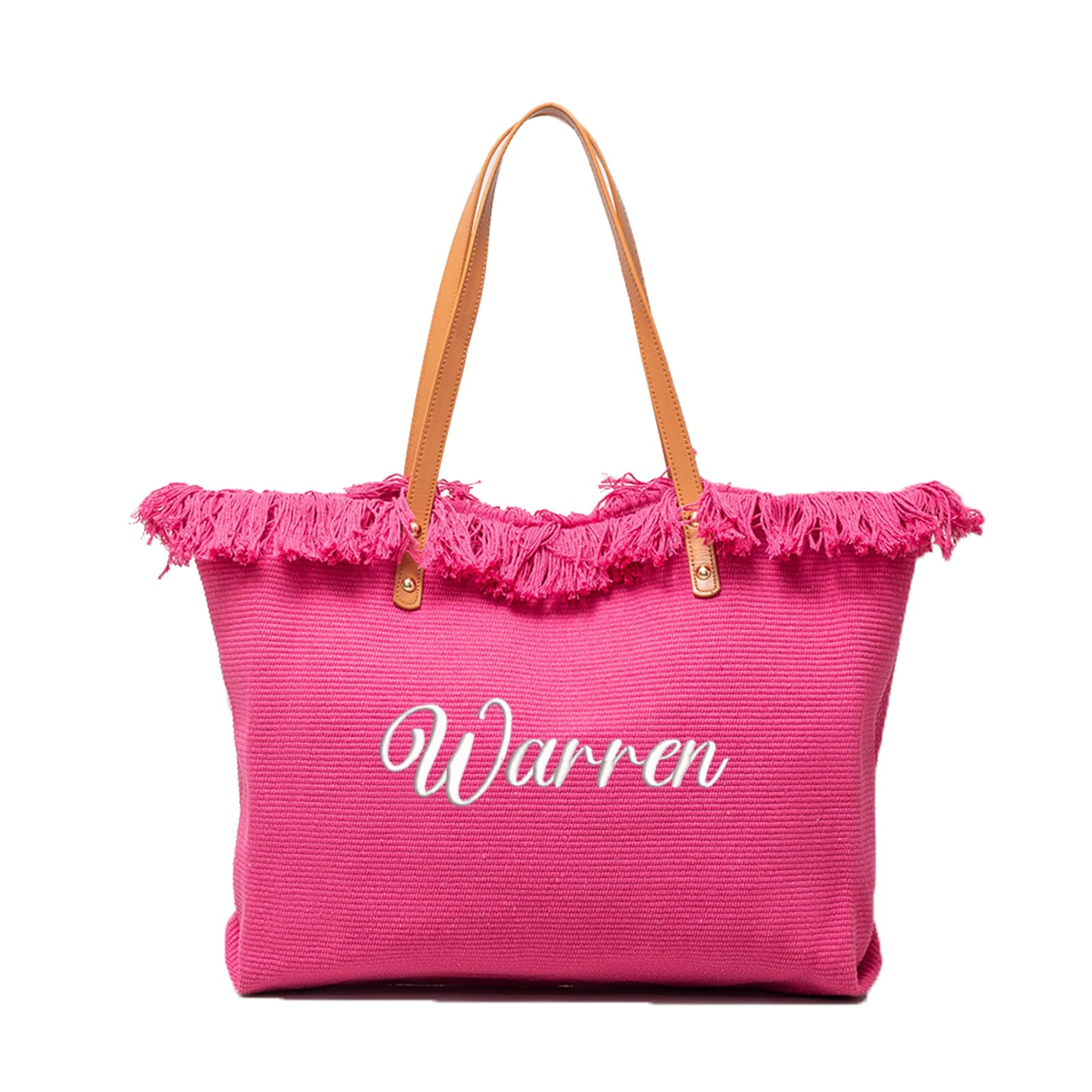 Borsa tote per damigella d'onore con ricamo personalizzato, borse di tela per regali per feste nuziali, frange boho e borse da spiaggia per spose, regalo di viaggio per ragazze