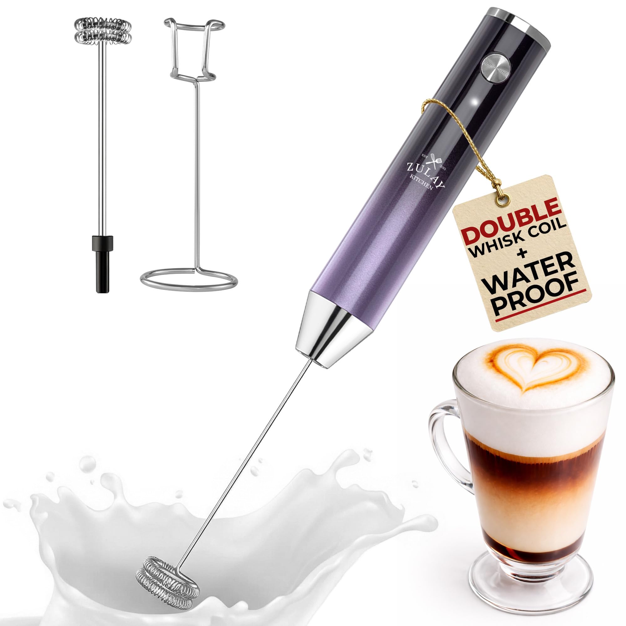 Amazon.com: Zulay Kitchen Rechargeable Milk Frother Handheld