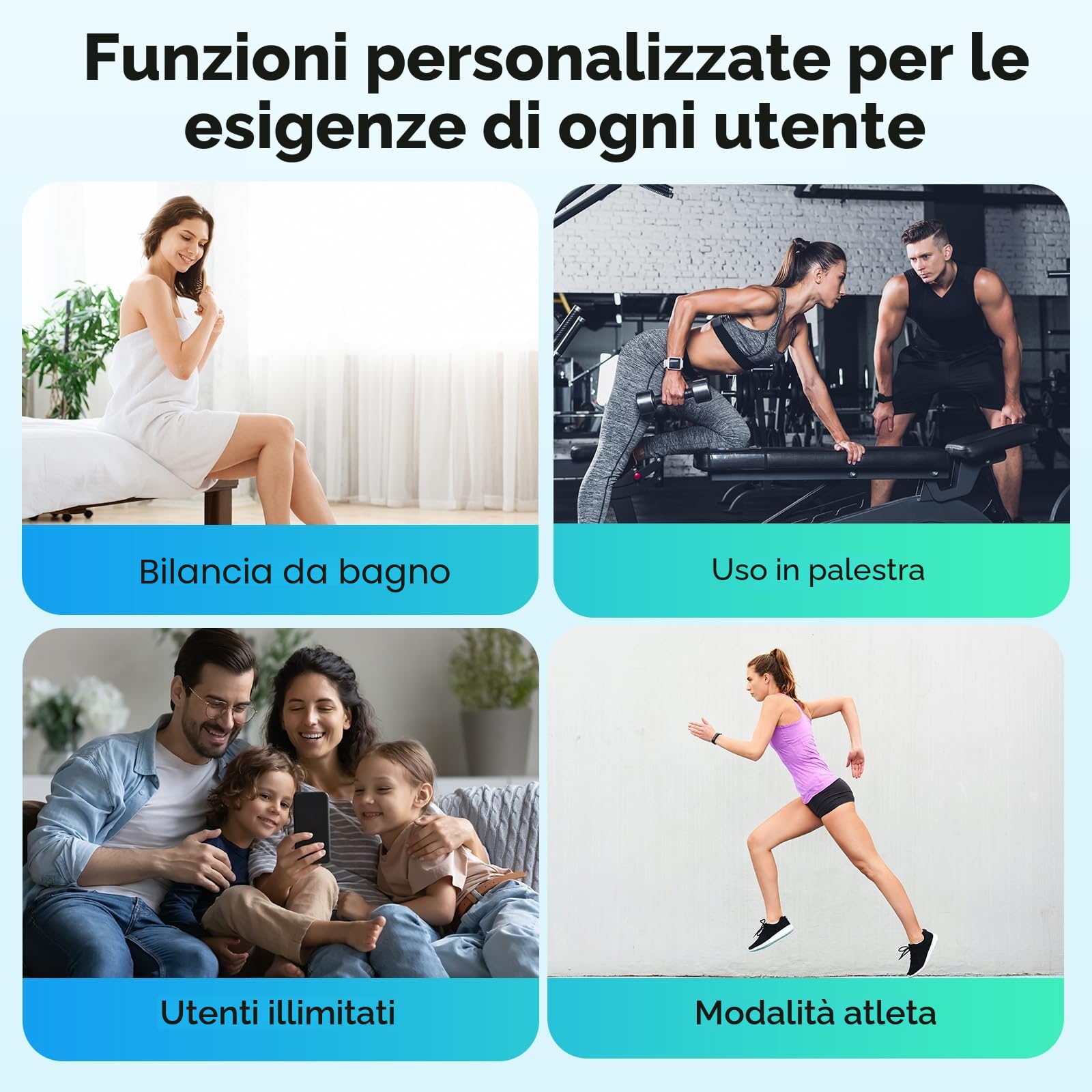 arboleaf Bilancia per il peso corporeo, bilancia da bagno Bluetooth con Smart APP, bilancia pesapersone digitale ad alta precisione per BMI, analizzatore di composizione corporea 14, 400lb/180kg