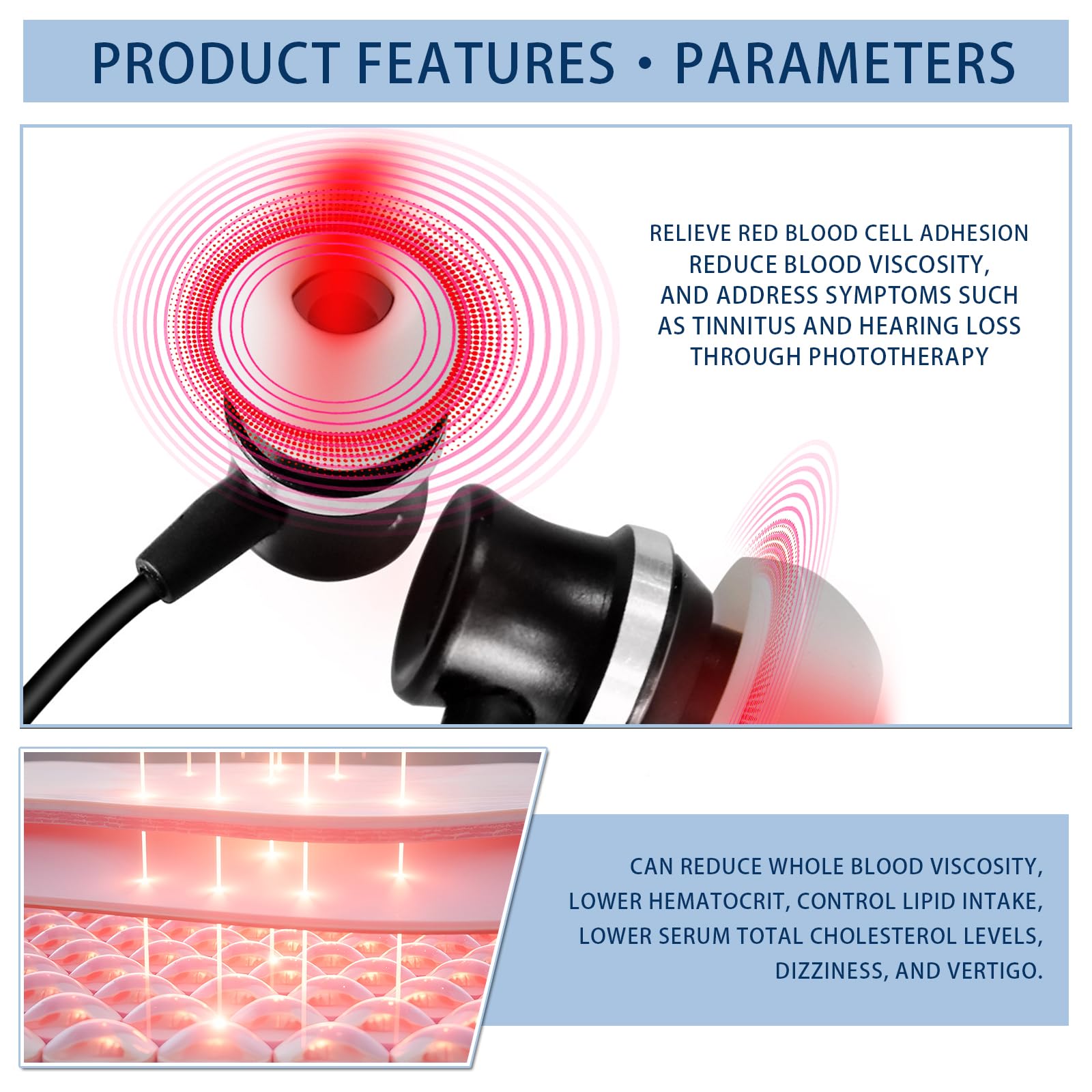 Red Light for Ear Plugs to Tinnitus Relief, 650nm Light for Ringing Ears & Ear Care - 3