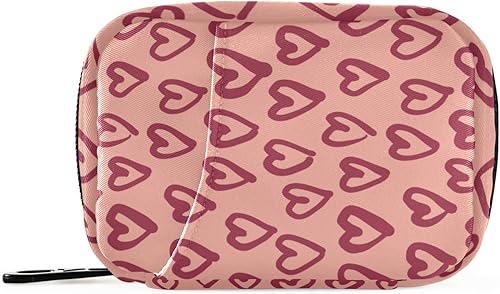 Red Hearts - Pastillero de viaje semanal pequeño (cota), pastillero de 7 días, soporte para vitaminas, organizador de botellas de píldoras
