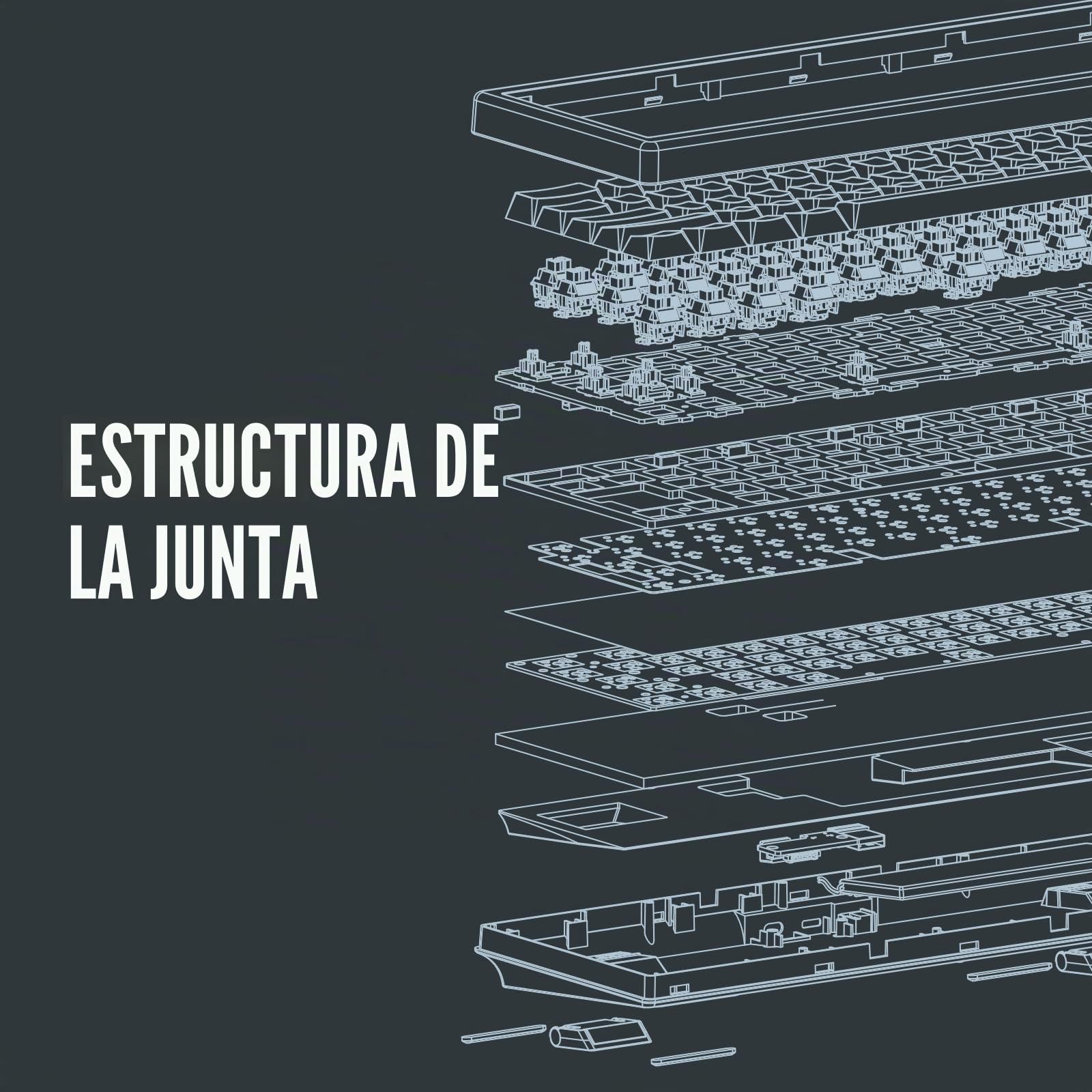 MechLands CIDOO QK61 V2 Via - Teclado programable 60% para Juegos, Teclado Personalizado Intercambiable en Caliente, Teclado mecánico con Placa de PC, RGB, batería de 3000 mAh para Win/Mac (Negro)
