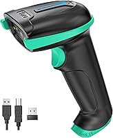 Tera 5100 1D Wireless Barcode Scanner - 2.4GHz + USB Wired, 328ft Range, Battery Indicator, Rechargeable