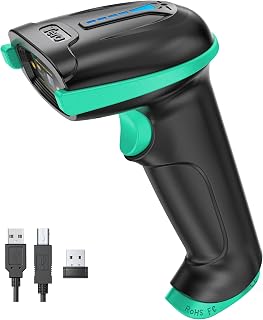 Tera 5100 1D Wireless Barcode Scanner - 2.4GHz + USB Wired, 328ft Range, Battery Indicator, Rechargeable