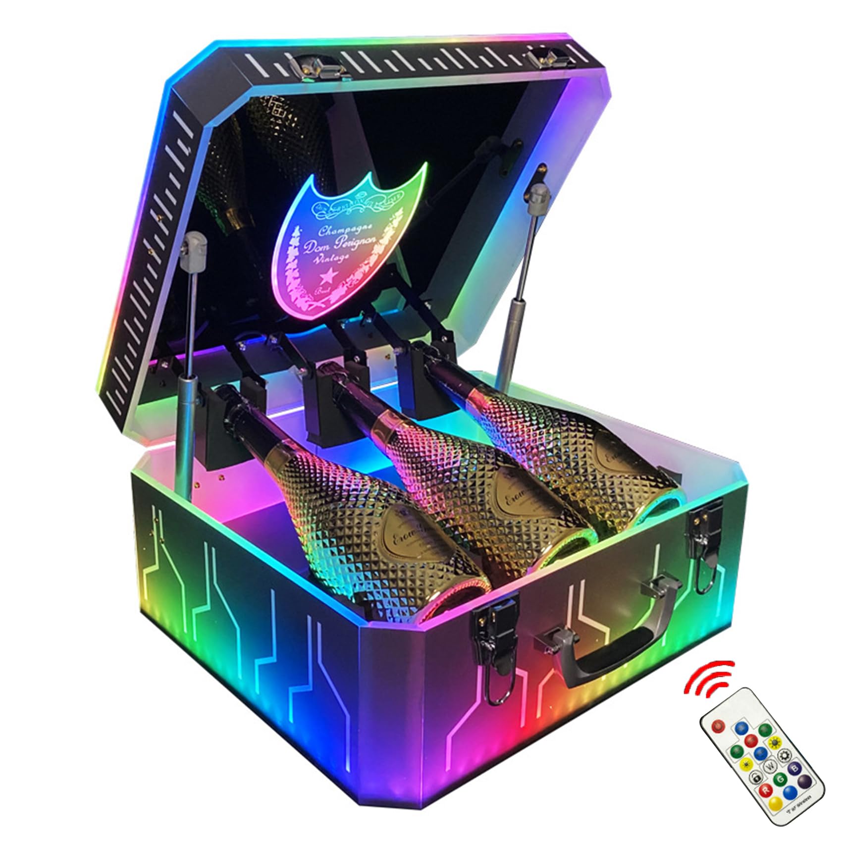 Amazon｜シャンパンケース LED カラフルな光るワインディスプレイ