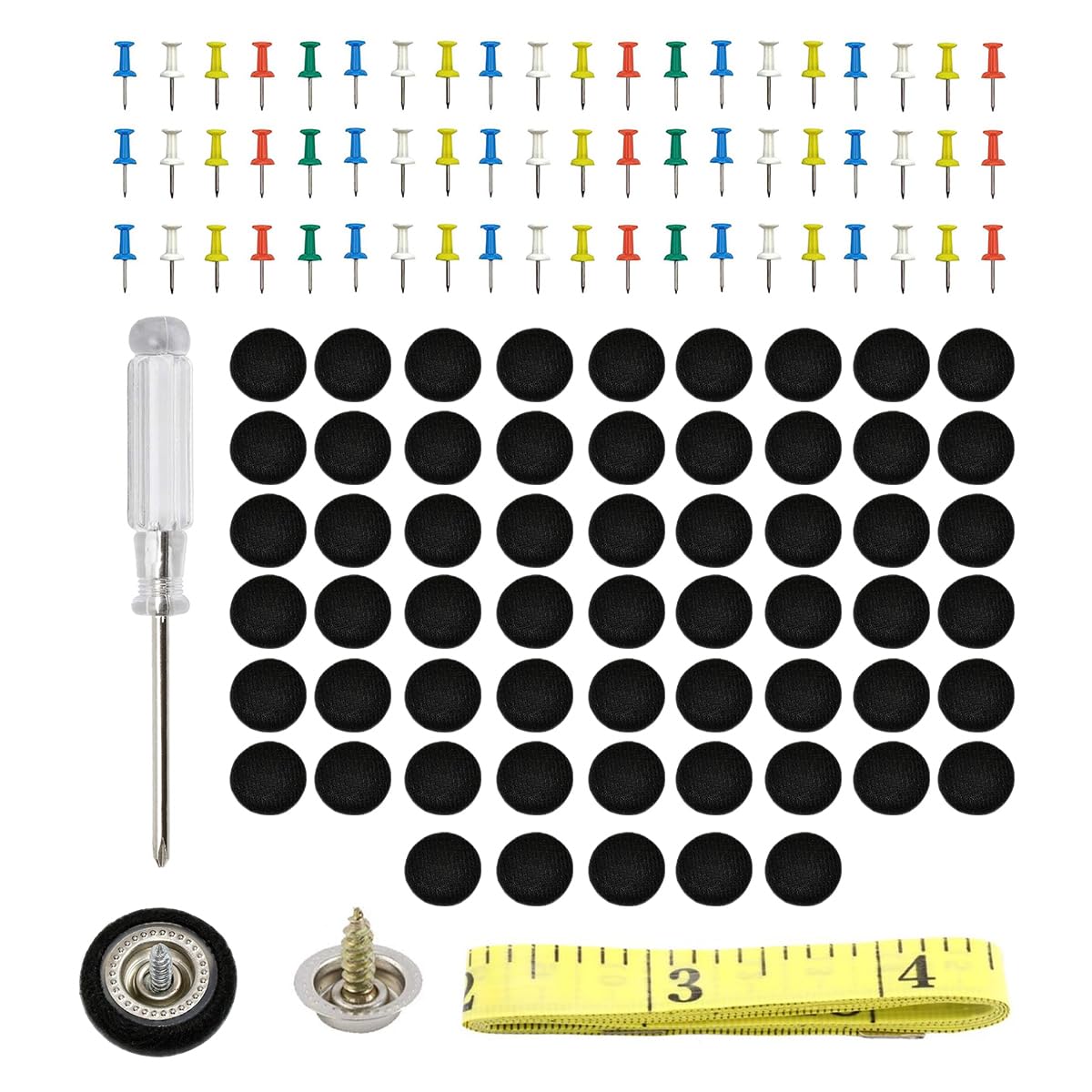 60 PCS Car Roof Headliner Repair Kit Auto Roof Snap Rivets Retainer with Installation Tool Automotive Ceiling Cloth