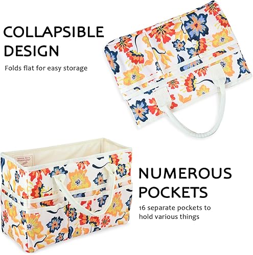 Vista 24 de qianshan Bolsa organizadora de manualidades con múltiples bolsillos, organizador grande de almacenamiento de arte con asas para arte, manualidades