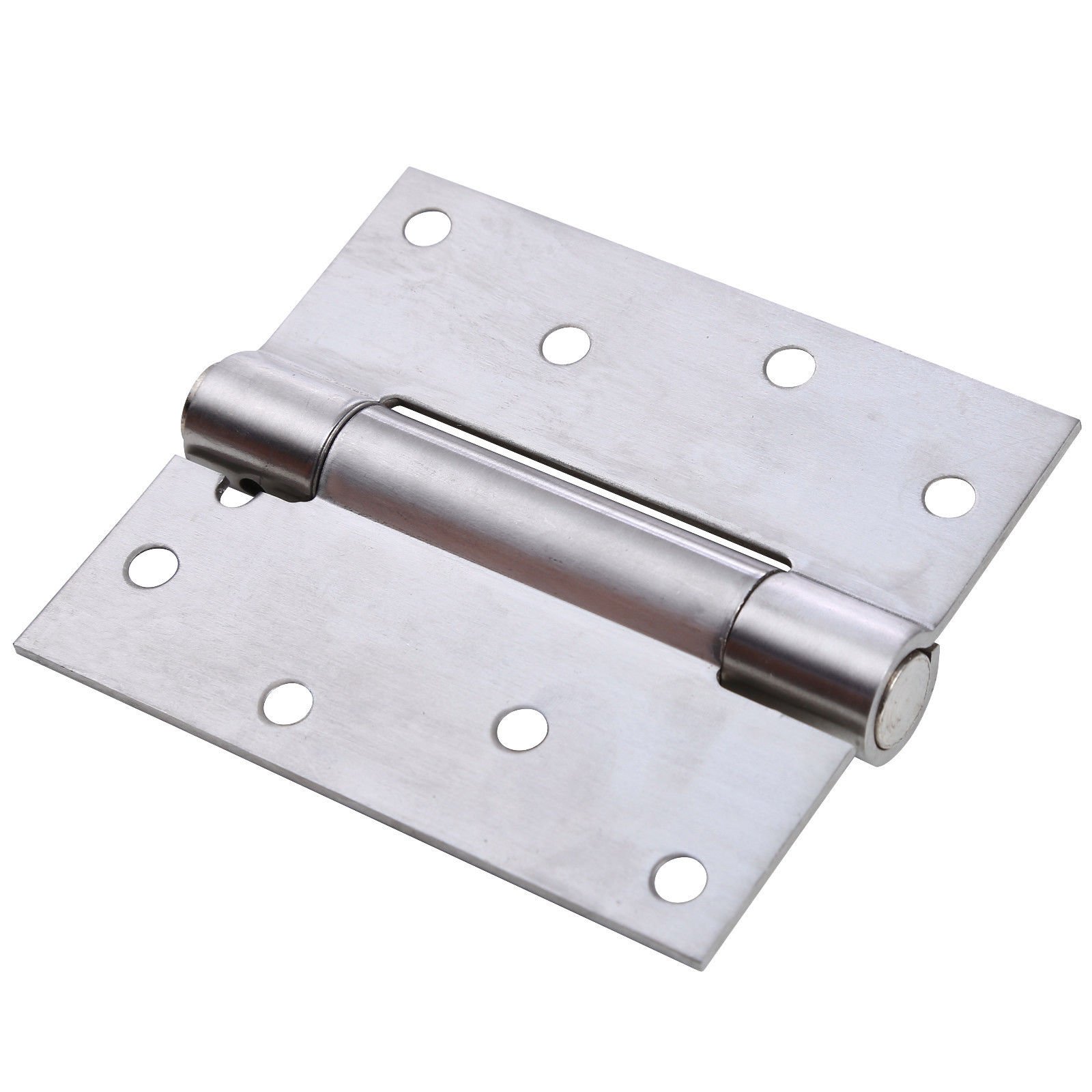 UHPPOTE 4 inch Acero Inoxidable Single Resorte Muelle Puerta Bisagra Automáticamente Cerrado Cómodo (Paquete de 1 Par)
