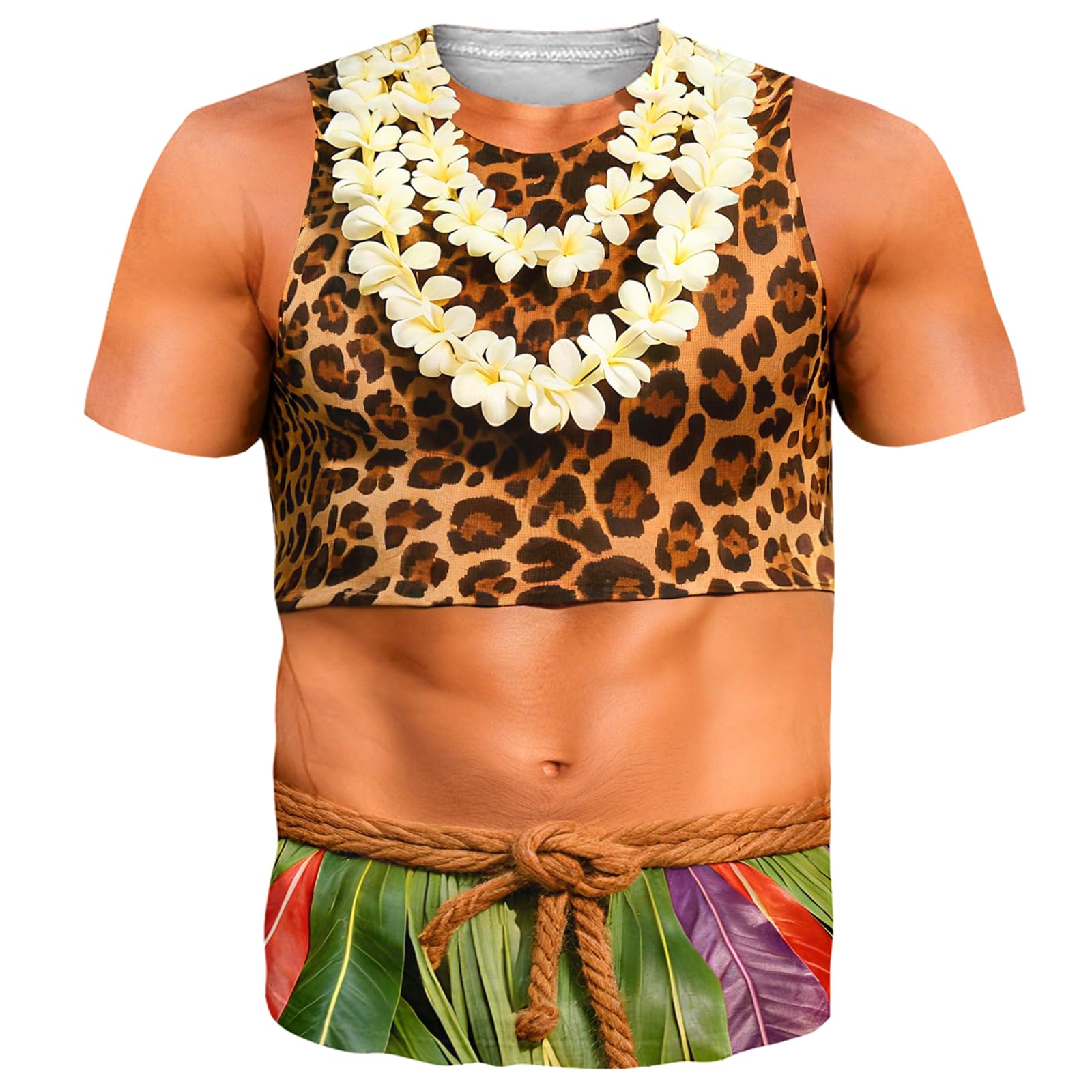 Goodstoworld Mens Hawaiian T-Shirt, Hawaiian Muscle 02, XL