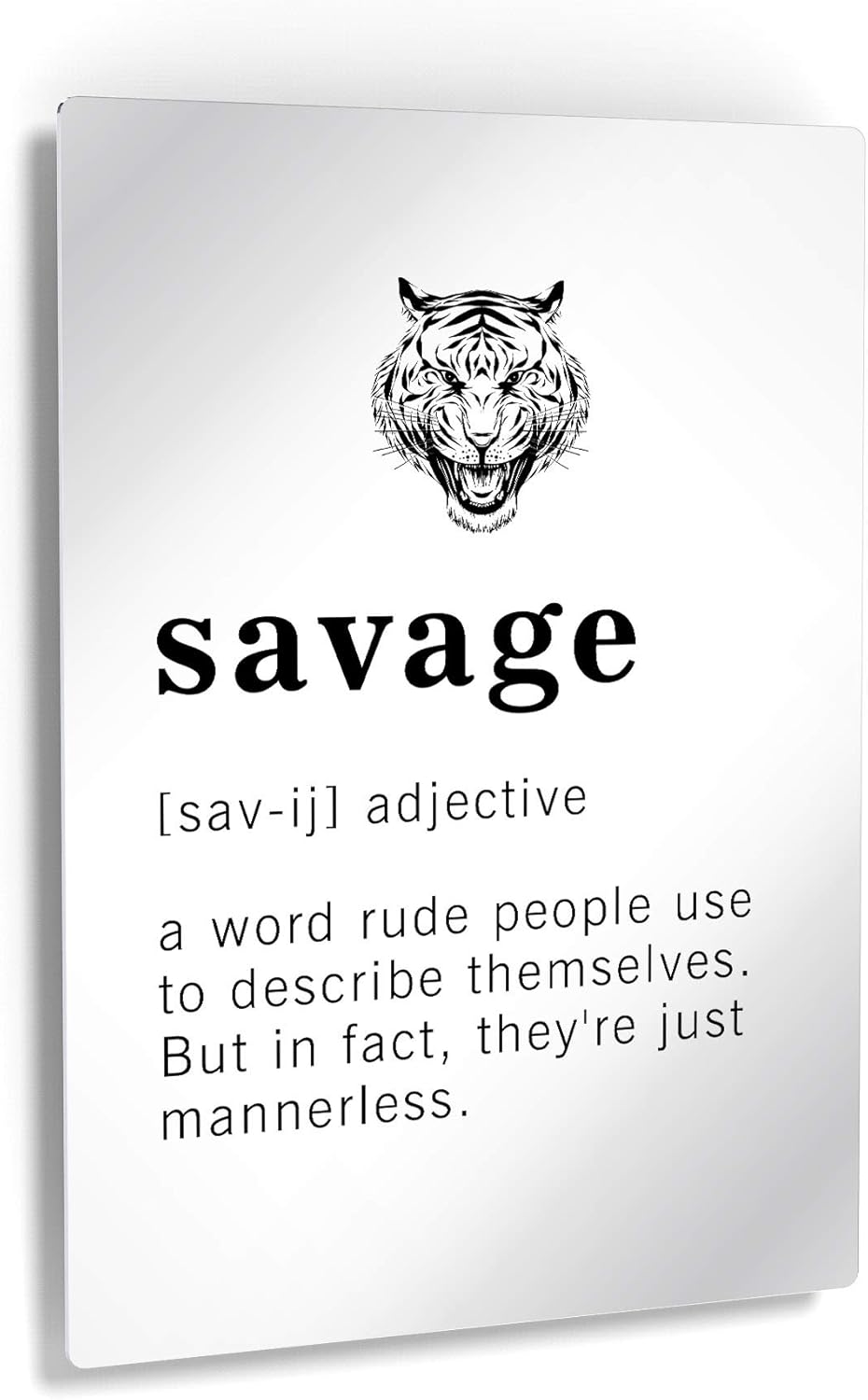 Amazon Com Smile Art Design Funny Adjective Noun Dictionary Definition Of Savage Metal Print Inspirational Quote Sign Office Living Room Bedroom Bathroom Wall Decor Home Wall Art Ready To Hang Made In Usa