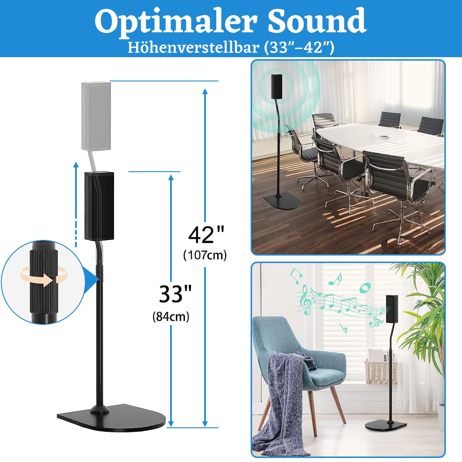 notiela Soporte de altura ajustable para altavoces Bose con soporte Slideconnect para altavoces Bose Surround Surround 700, CineMate GS Serie II, OmniJewel Lifestyle 650, para Bose OmniJewel