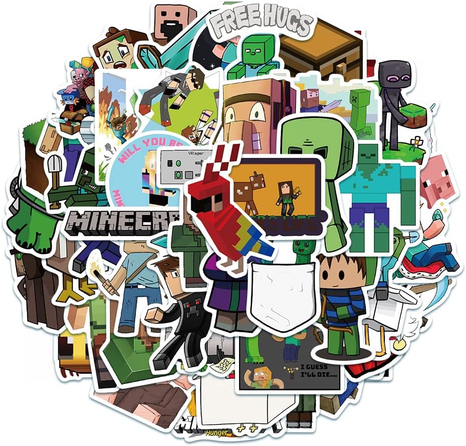 GTRB Wall Sticker Minecraft Cartoon Game 3D Wall Sticker for Kids Room