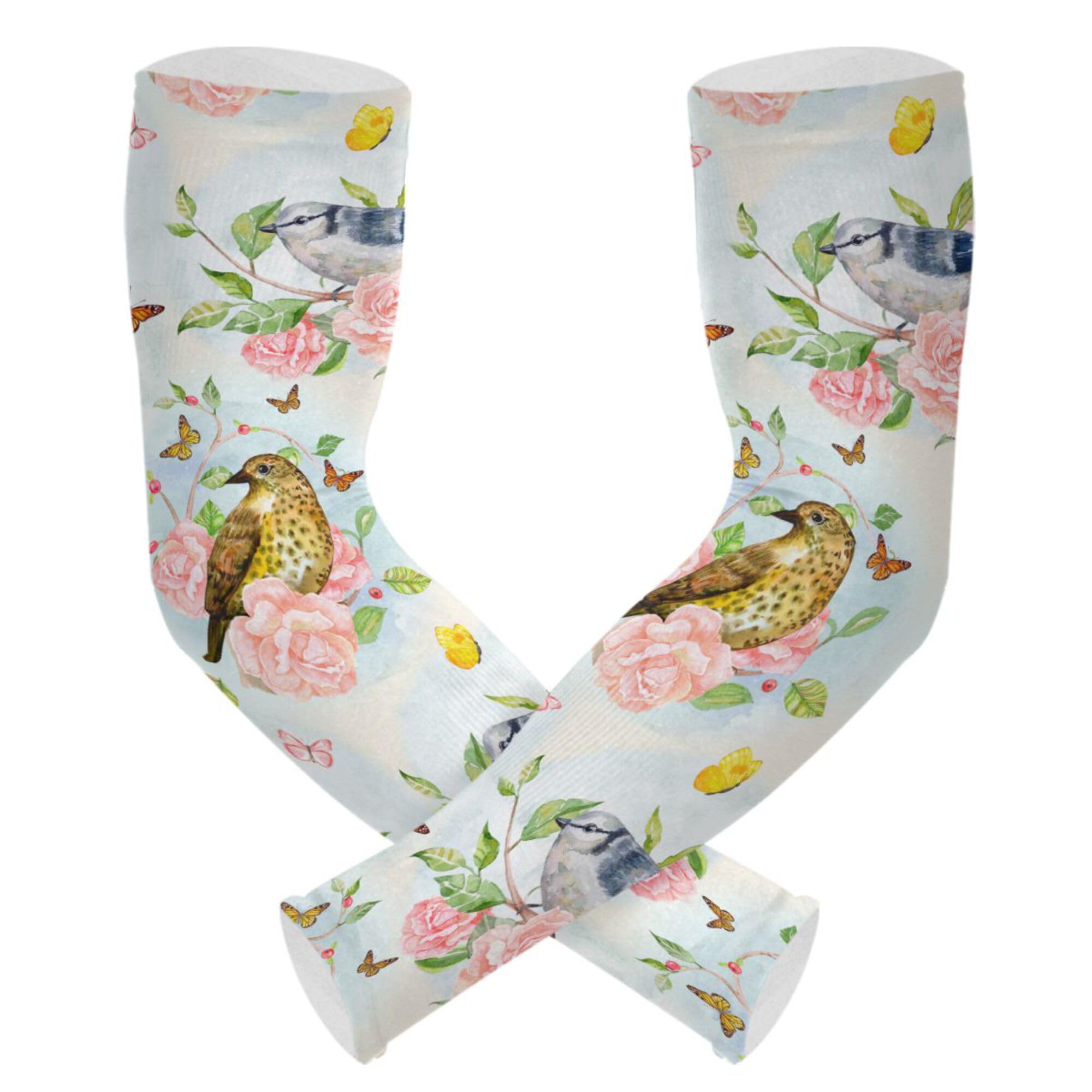 Wamika Gardening Sleeves Brown Leopard Cheetah Farm Sun Protective Arm Sleeves with Tumb Hole