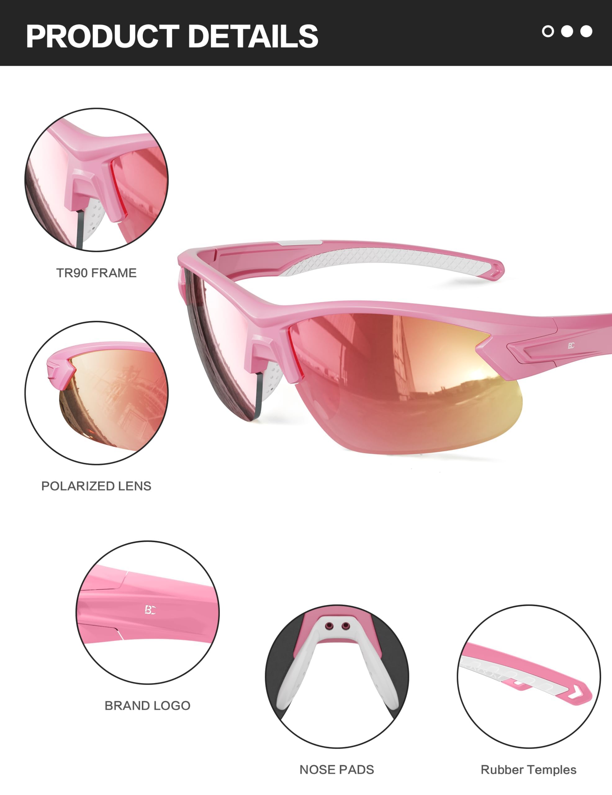 Gafas de sol deportivas polarizadas para hombre: TR90 UV400, gafas de ciclismo ligeras para correr, pescar, golf