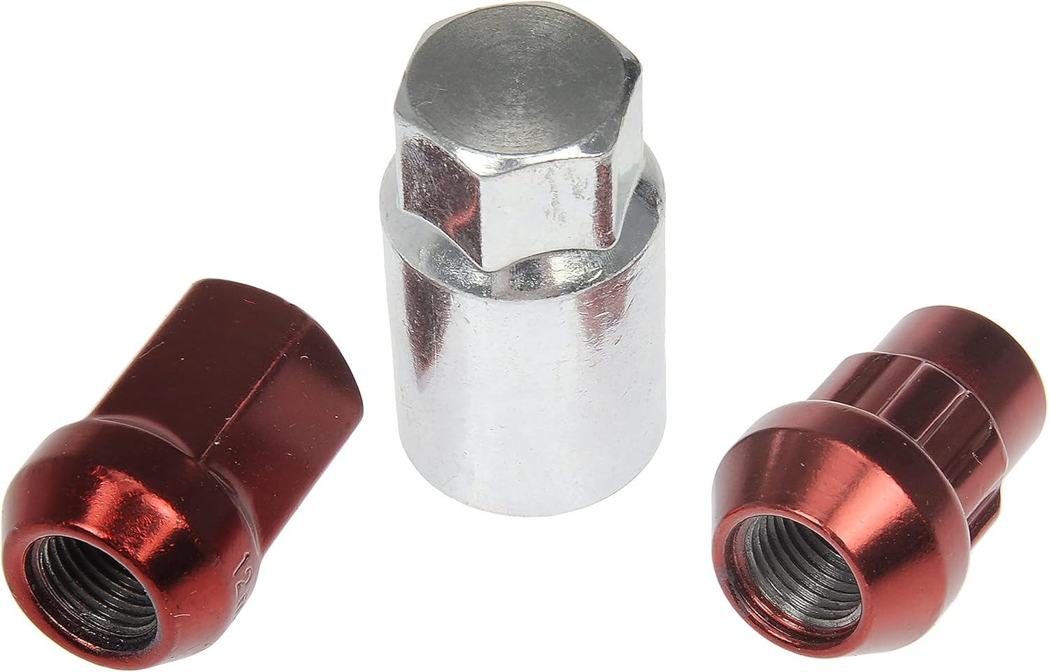 Dorman 713-475E Red Acorn Wheel Nut Lock Set Compatible with Select Nissan Models, 20 Pack