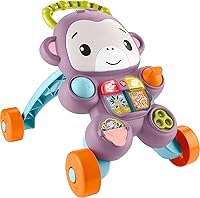 Fisher-Price Learn with Me Purple Monkey Walker: Musical Push Toy with Lights, Songs & 7 Activities for Babies 6+ Months