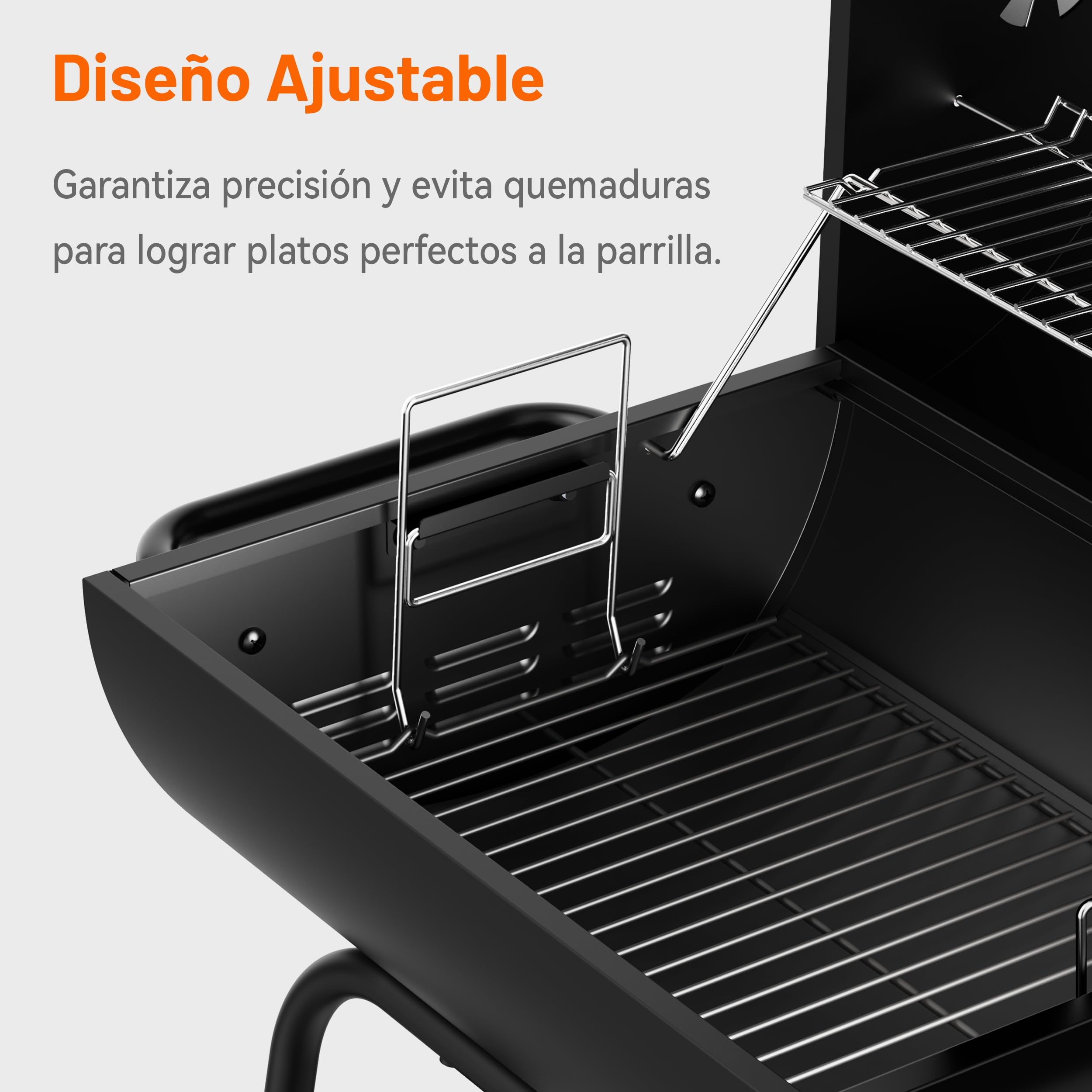 KEYO Barbacoa de Carbón y Ahumador con Bandeja de Carbón Regulable en Altura, Gran Barril de Barbacoa Portátil para Jardín Exterior, Cámping, Fiesta en Patio y Picnic - 20 Pulgadas