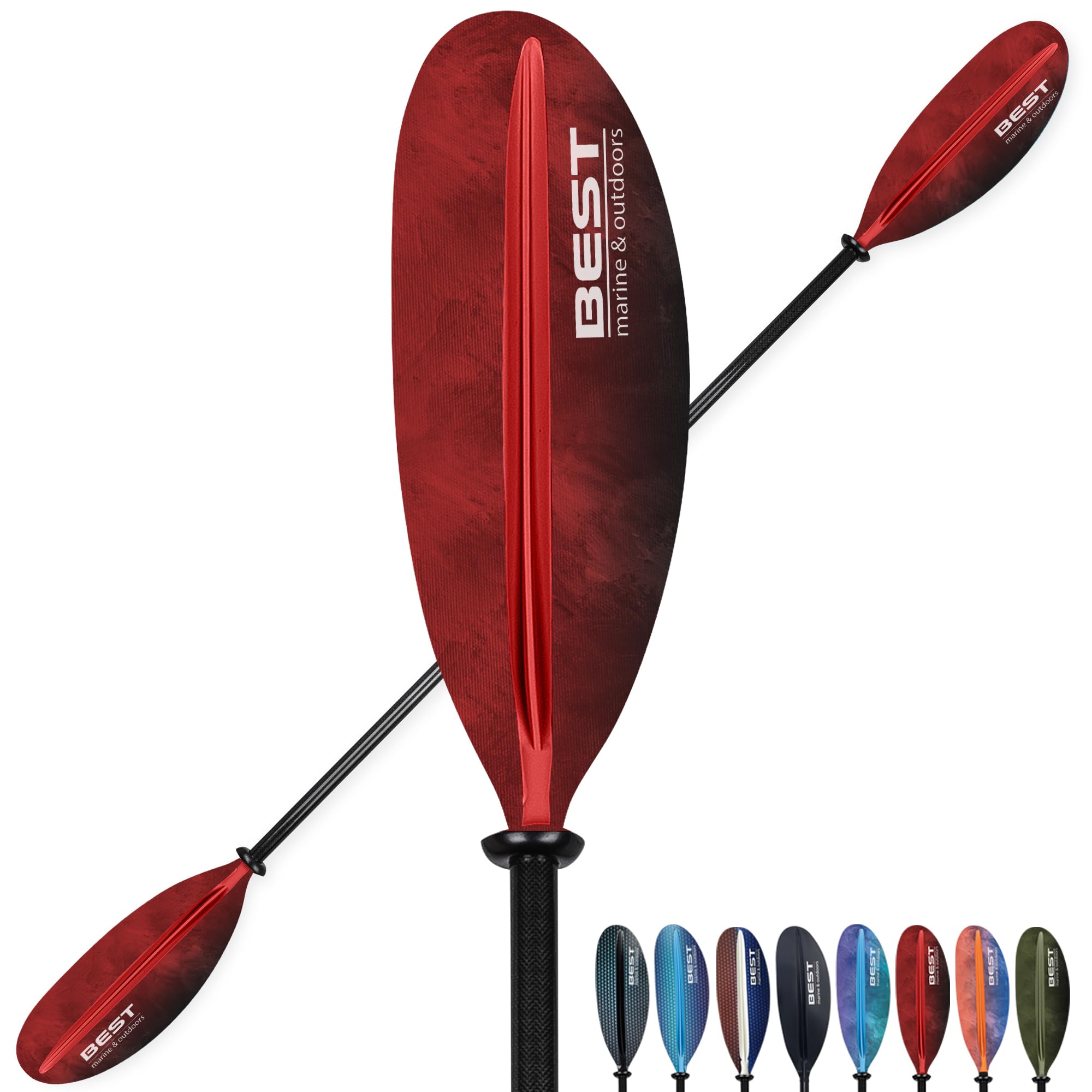 Best Marine and Outdoors Kayak Paddle, Carbon Fiber Shaft & Fiberglass Reinforced Polypropylene Blades, 220cm, 234cm, 250cm, Lightweight Kayak Paddles for Adults