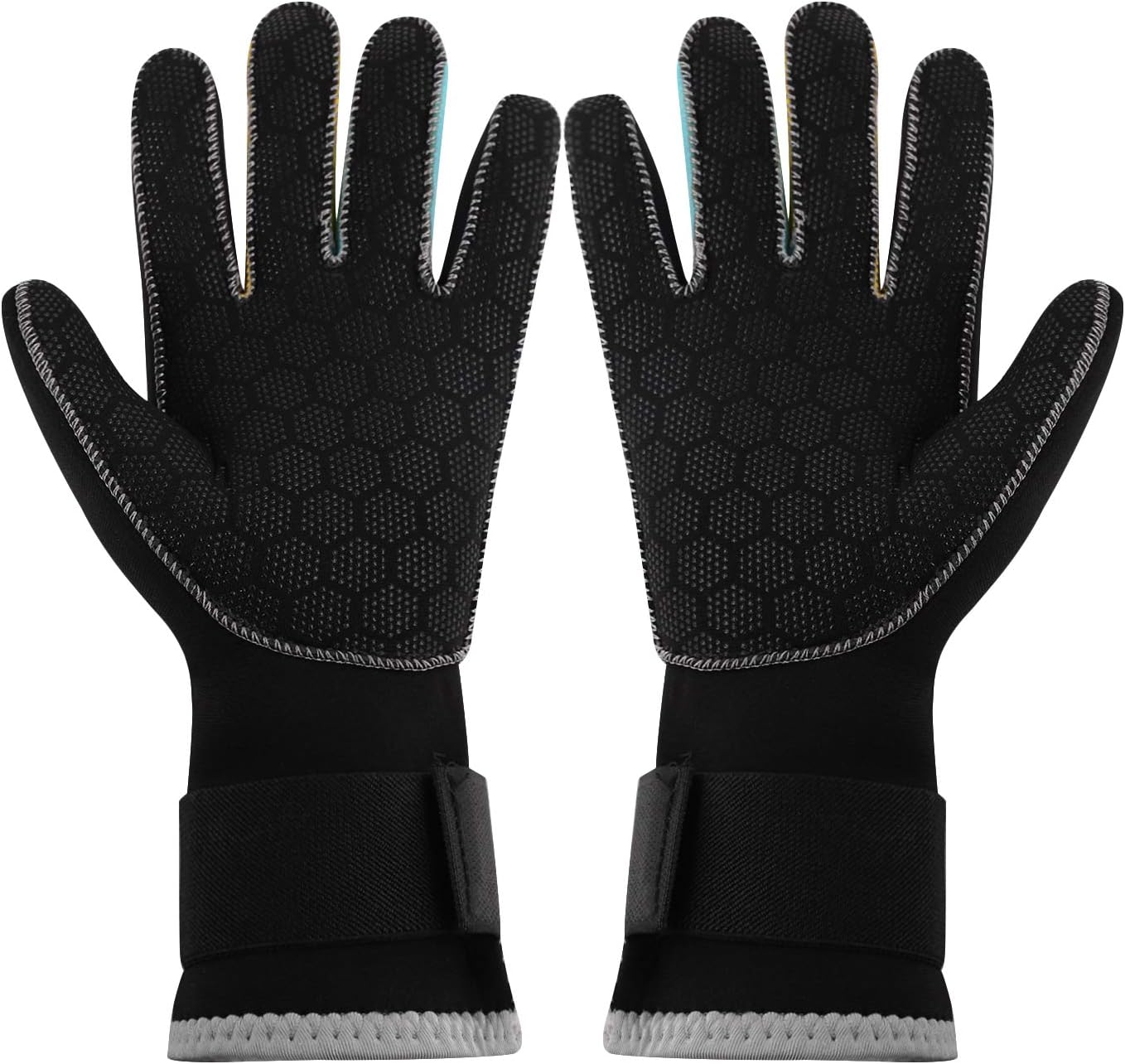 Water Gloves Scuba Gloves 3MM Neoprene Diving Wetsuits Gloves Women Men Five Finger Warm Winter Gloves for Snorkeling Paddling Surfing Kayaking Canoeing Spearfishing Skiing Dive Gloves Adjust Strap : Sports & Outdoors