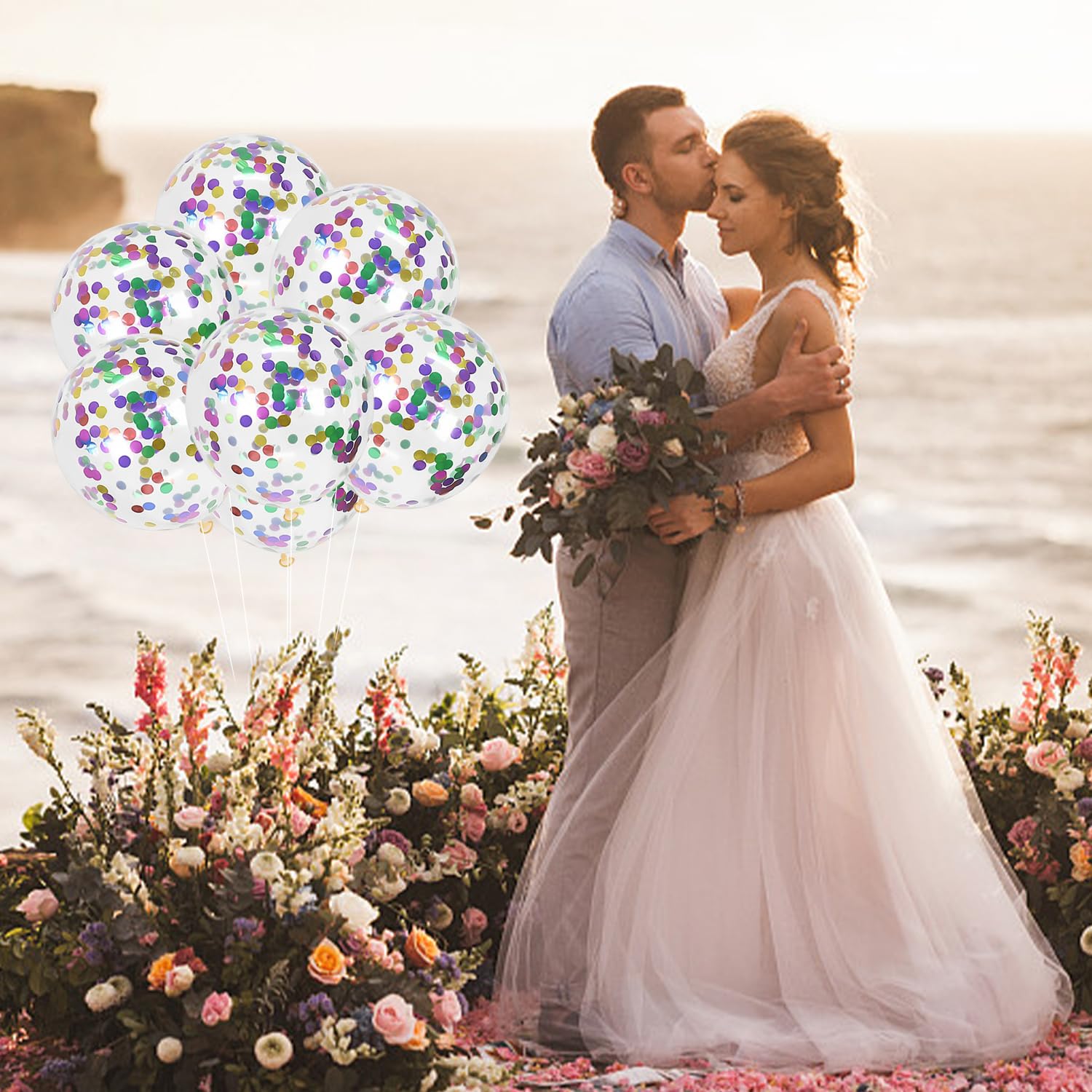 Ballons En Latex Transparent Avec Confettis 30 Cm - 3 Pièces Par 1,70