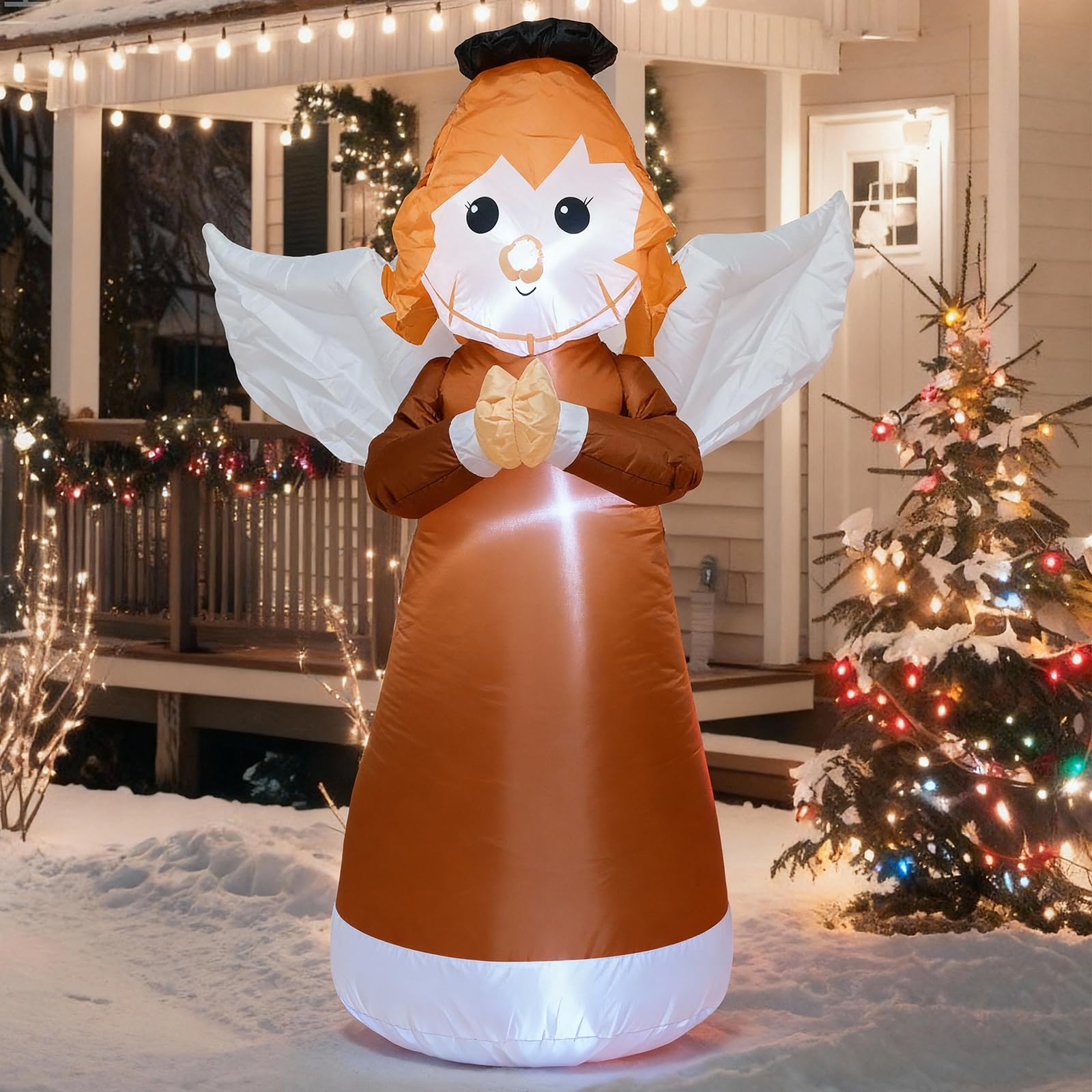 Ange de Noël gonflable de jardin TRMESIA de 1,2m pour embellir la pelouse et la cour