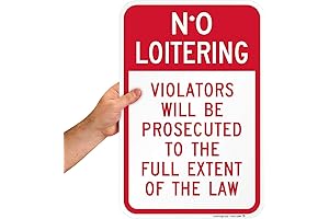 SmartSign "No Loitering - Violators Will Be Prosecuted" Sign