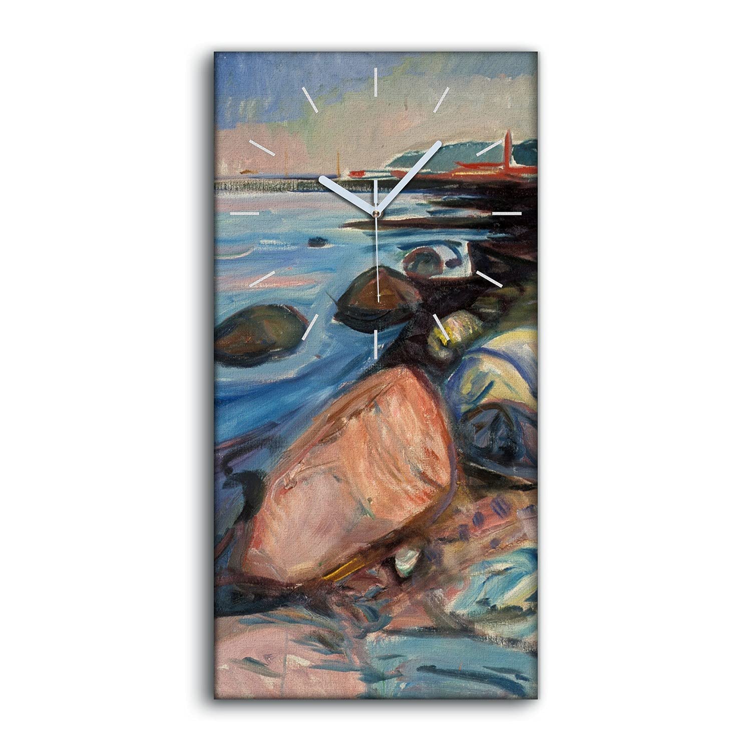 Horloge sur Toile Décoration Image Salon et Chambre Style Art Moderne Paysage Rive