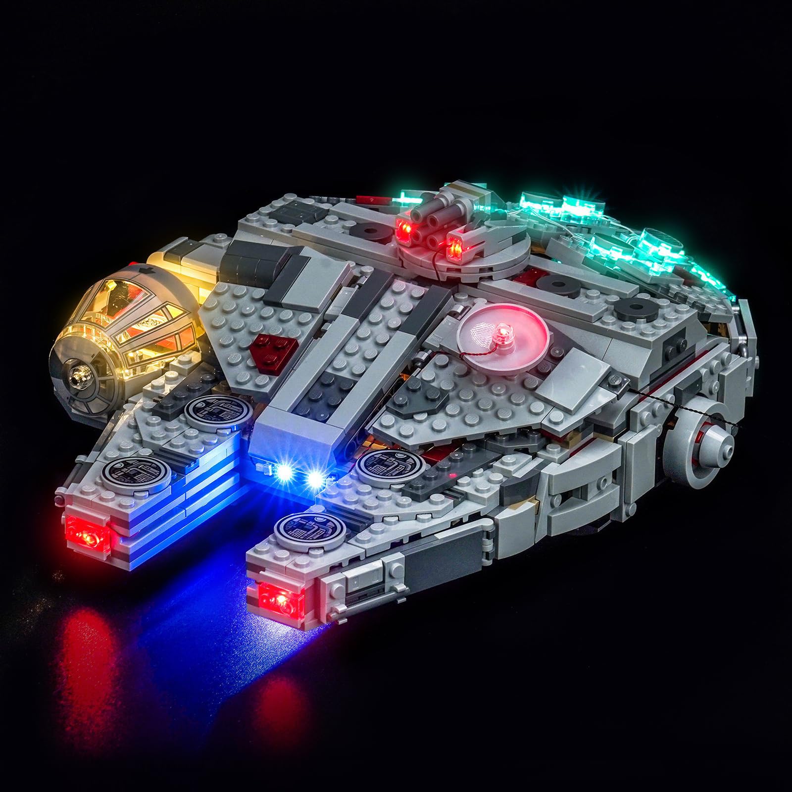 Zestaw oświetlenia LED do Lego 75426 Millennium Falcon – lampy z efektami zasilanymi przez USB, DIY, bez lutowania, łatwe w instalacji (model nie jest dołączony)
