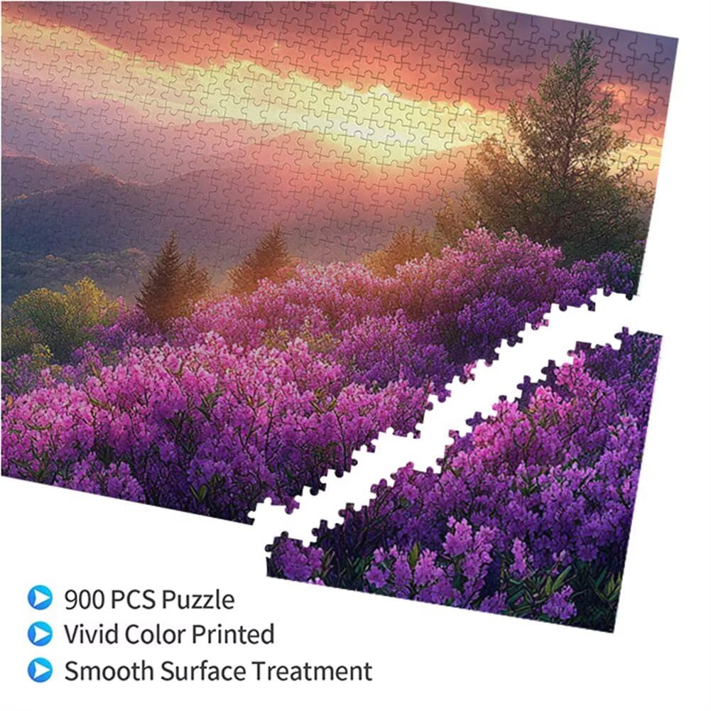 Puzzle Printemps 900 Pieces Paysage Puzzle Adultes 87 x 34 cm DIY Difficile Classiques Jigsaw Panoramique, Adulte Jeu éducatif, 2025 Bois Jigsaw Art Impossible Famille Challenge, Femme Cadeau E-3