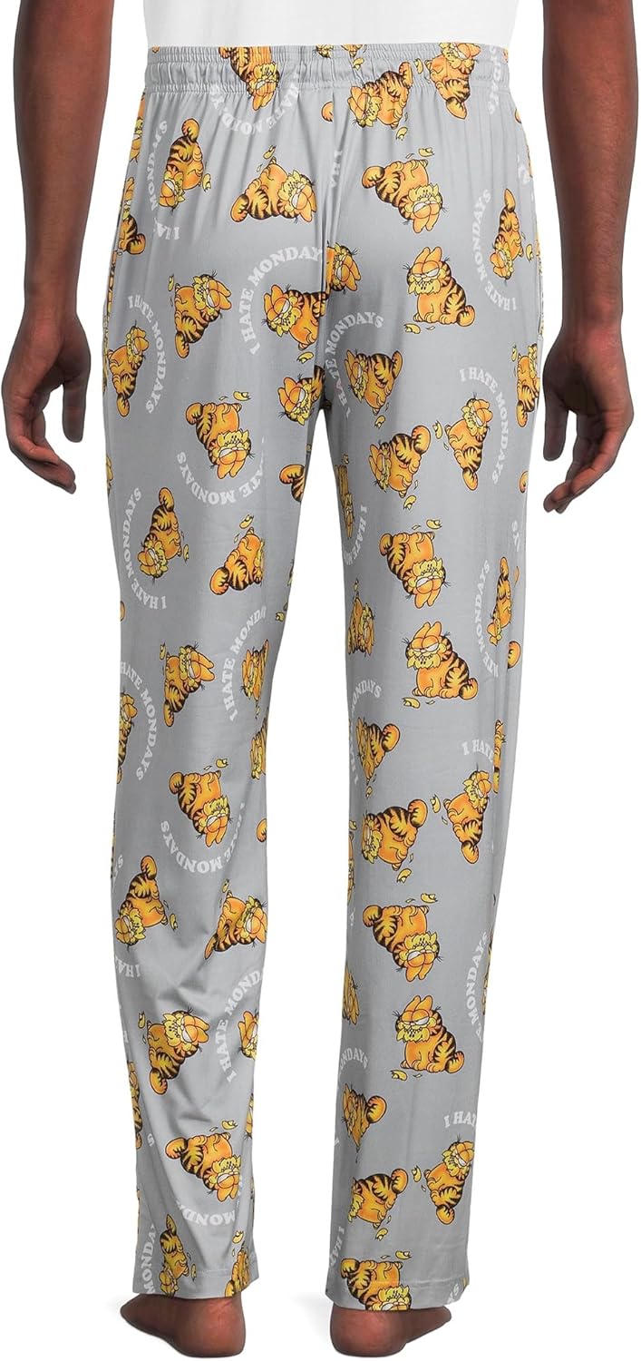 Garfield Men’s Sleep Bottoms I Hate Mondays Graphic Lounge Pajama Pants - Image 4
