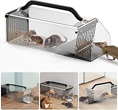 2025 Humane Mouse Trap Indoor,Animal Humane Live Cage Trap,Extended Transparent Humanes Rat Trap Outdoor,Sensitive Pedal Trigger,Easy to Catch&Release Live Animal Trap for Mice,Shrew,Rodent,Mole,Vole