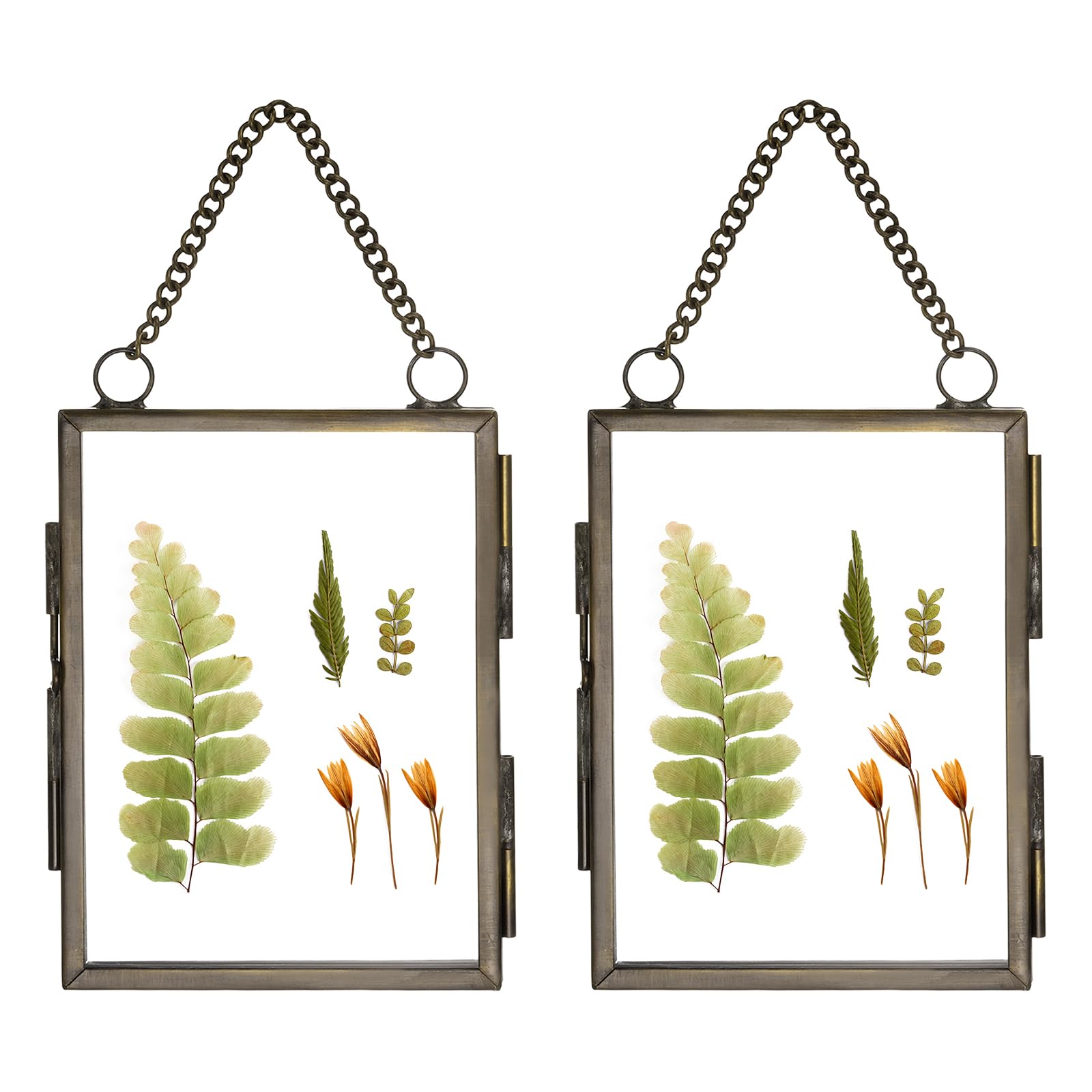 Mini cadre en verre suspendu uxcell en laiton bronze pour herbier et photo