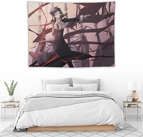 Miniatura 5 de LAHE Bungo - Tapiz de animé de perros callejeros (4) tapiz decorativo para dormitorio, decoración moderna para el hogar, obras de arte, tapices de